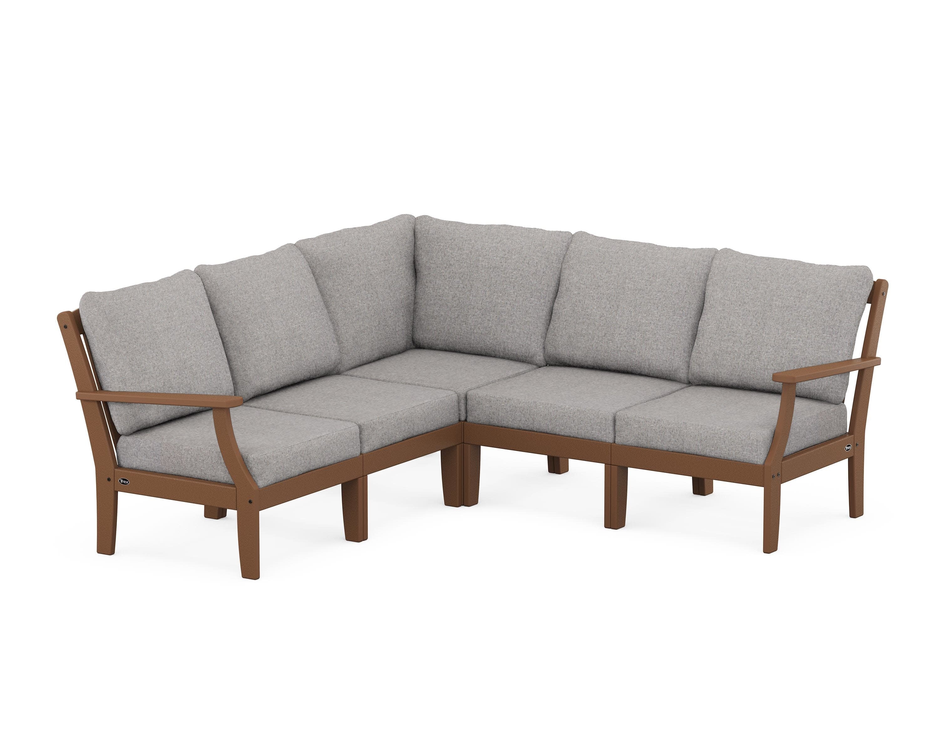 Yacht Club Modular 5-Piece Deep Seating Set in Tree House / Grey Mist