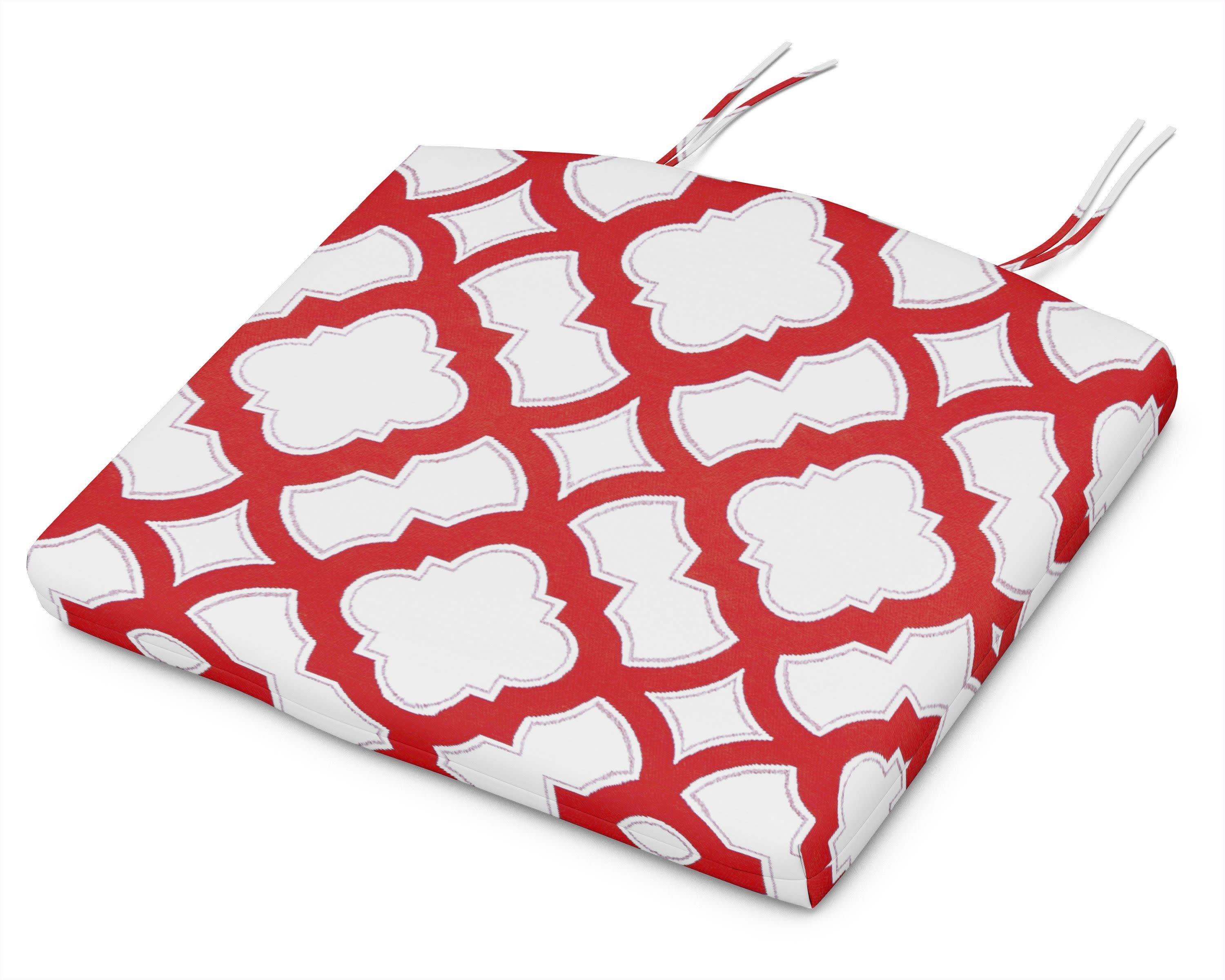 Seat Cushion - 18"D x 22"W x 2.5"H in Trellis Crimson