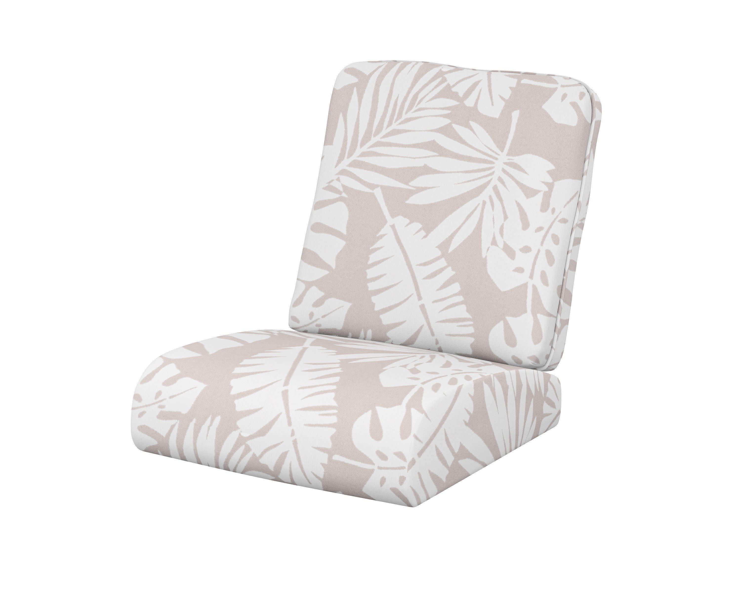 Club Seat/Back Cushion in Leaf Dune Burlap