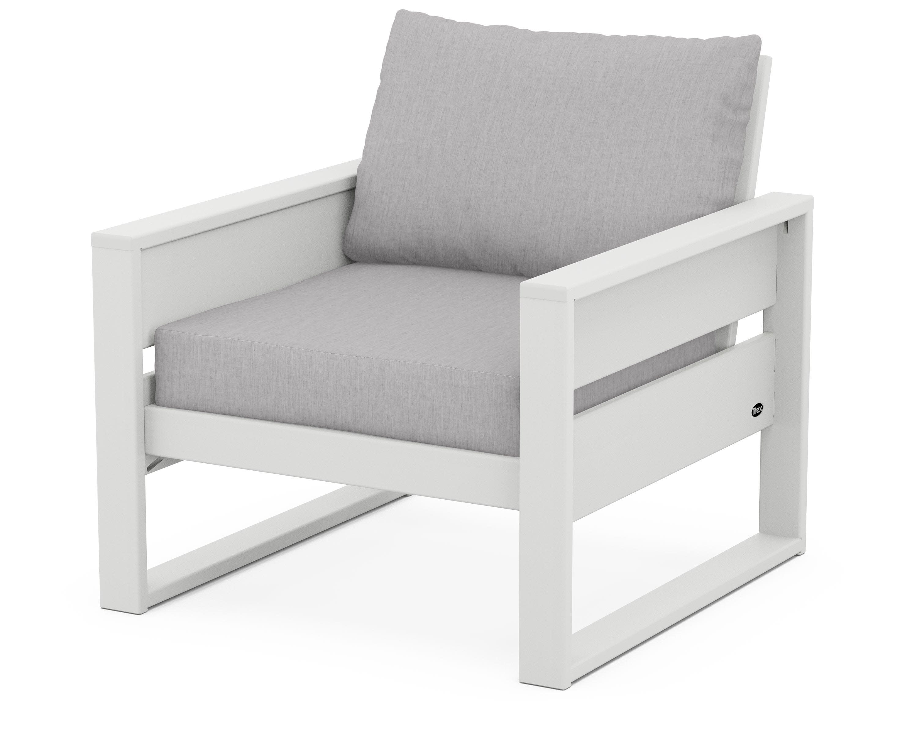 Eastport Club Chair in Classic White / Granite