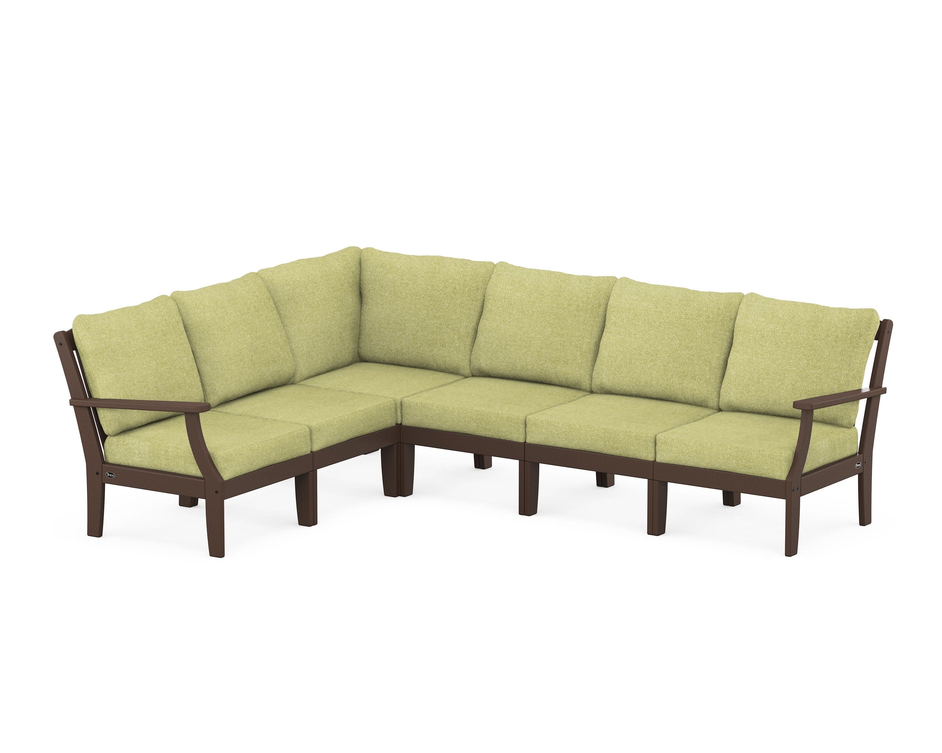 Yacht Club Modular 6-Piece Deep Seating Set in Vintage Lantern / Chartreuse Boucle