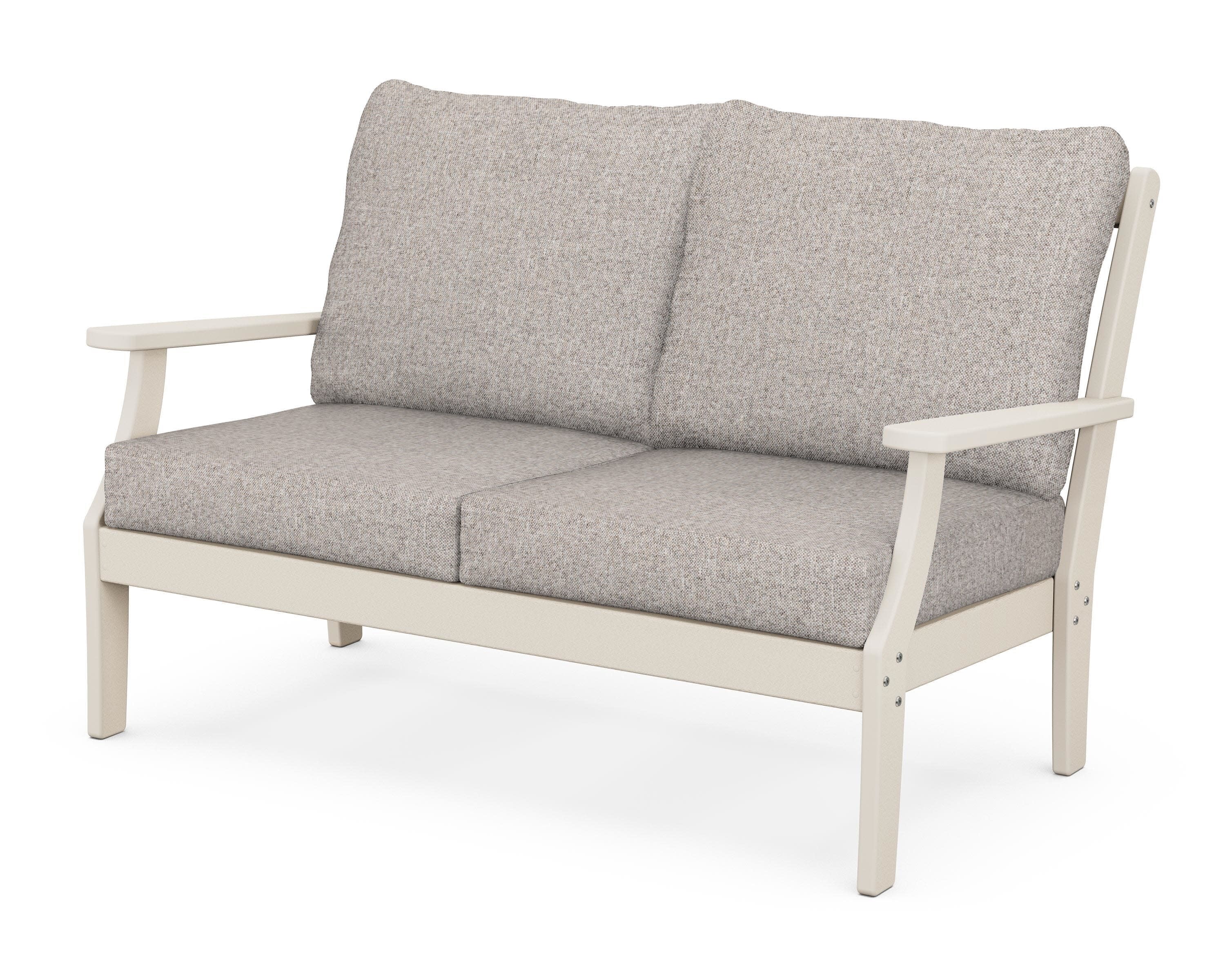 Yacht Club Deep Seating Loveseat in Sand Castle / Weathered Tweed