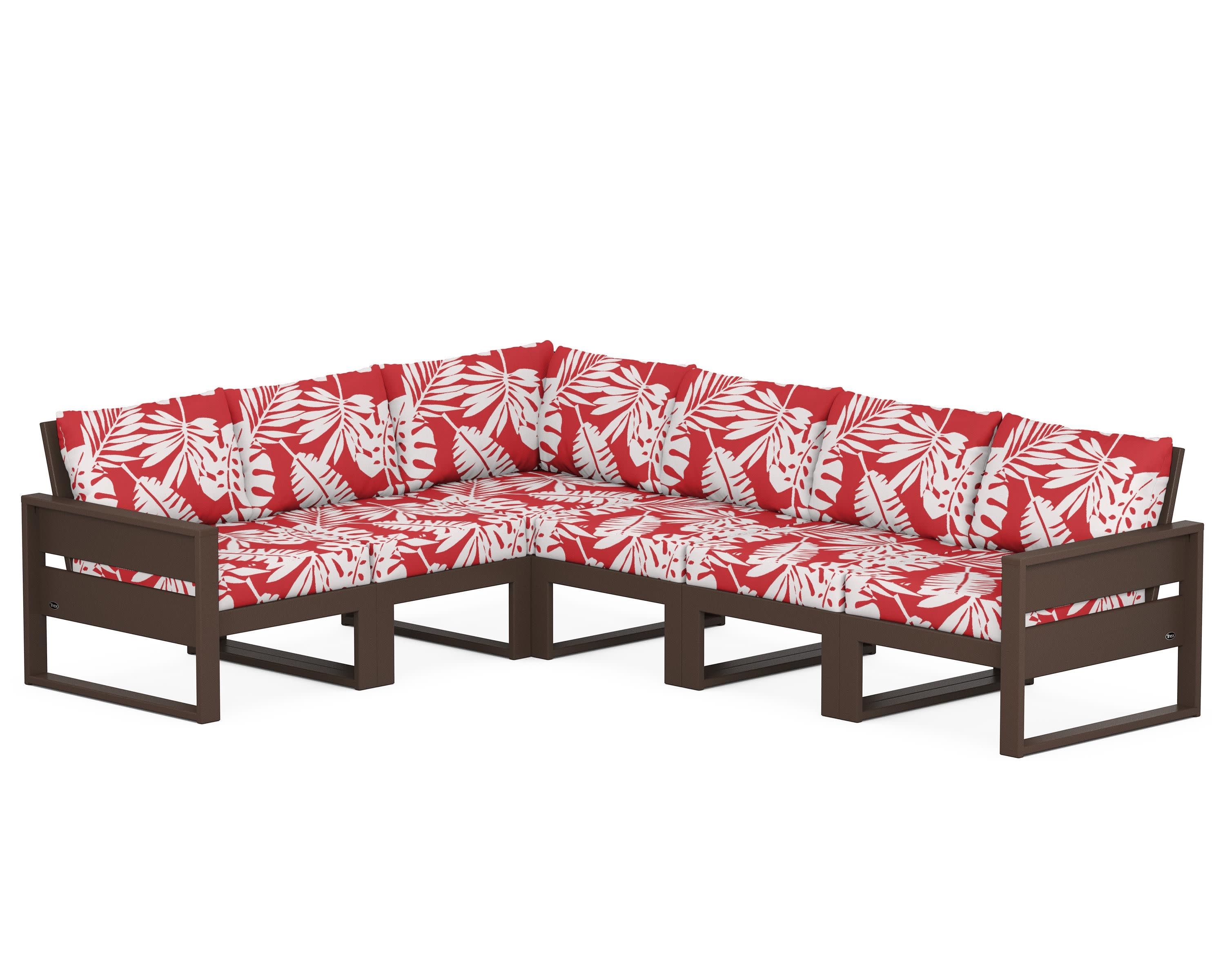 Eastport 6-Piece Sectional in Vintage Lantern / Leaf Crimson