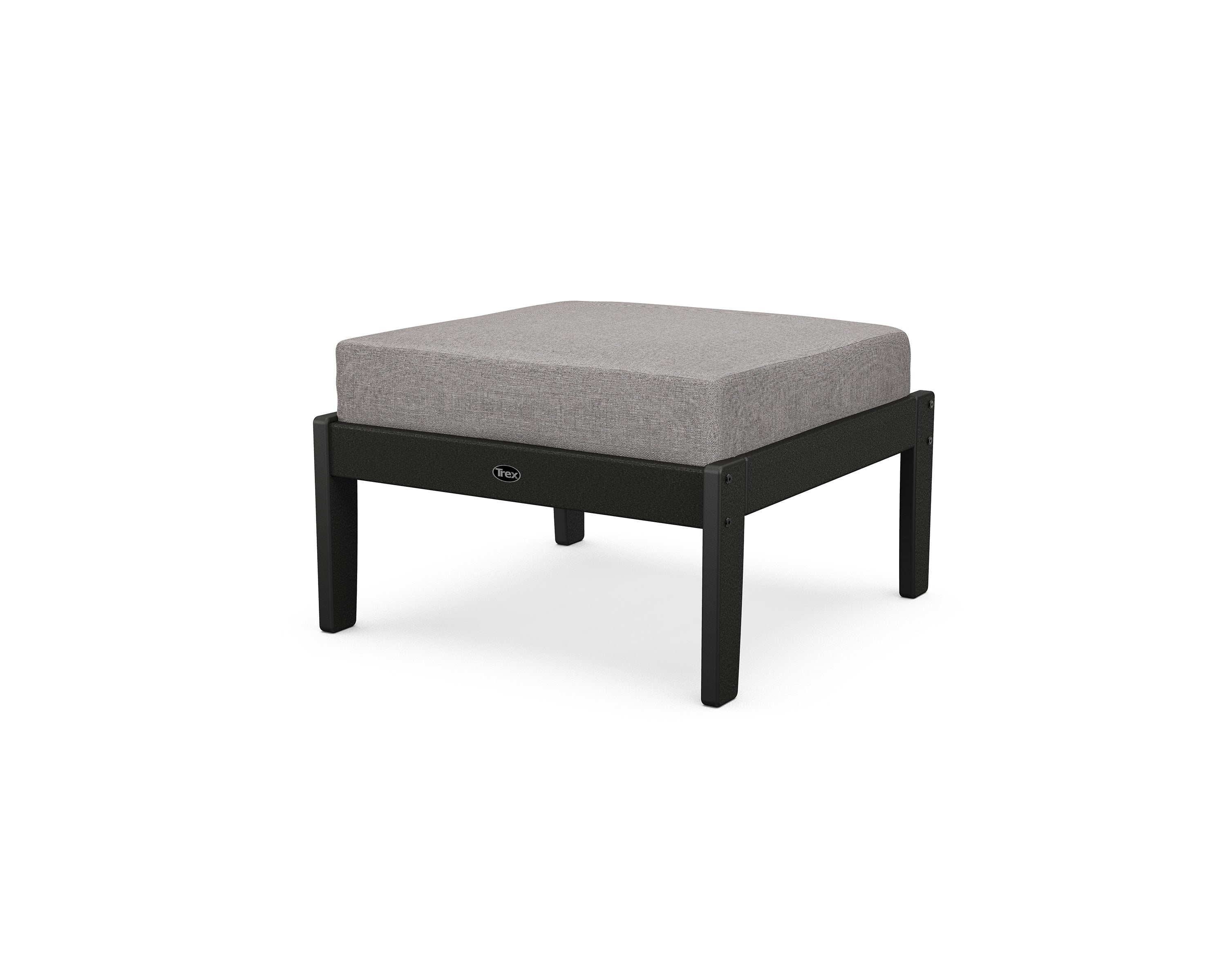 Yacht Club Deep Seating Ottoman in Charcoal Black / Grey Mist