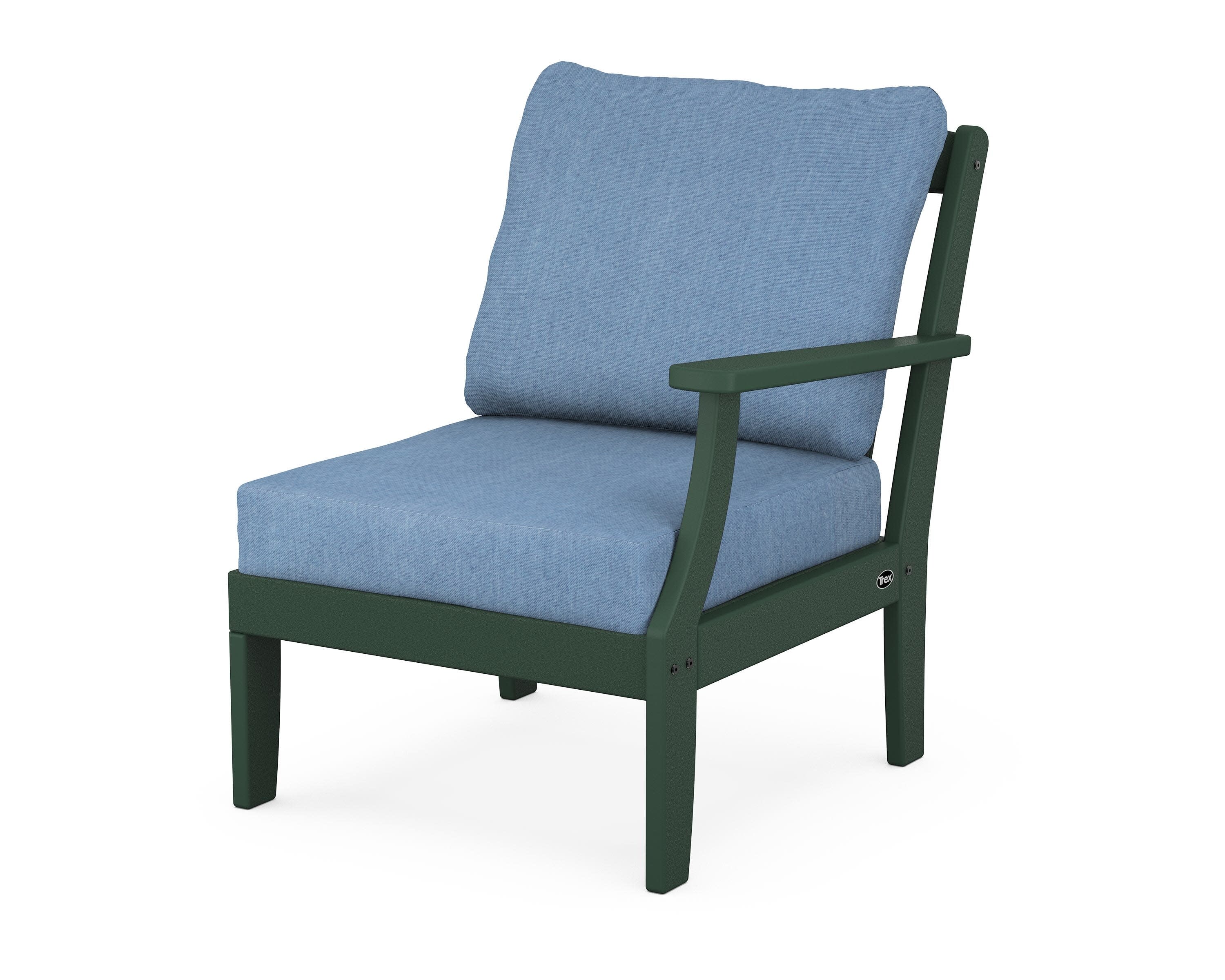Yacht Club Modular Right Arm Chair in Rainforest Canopy / Sky Blue