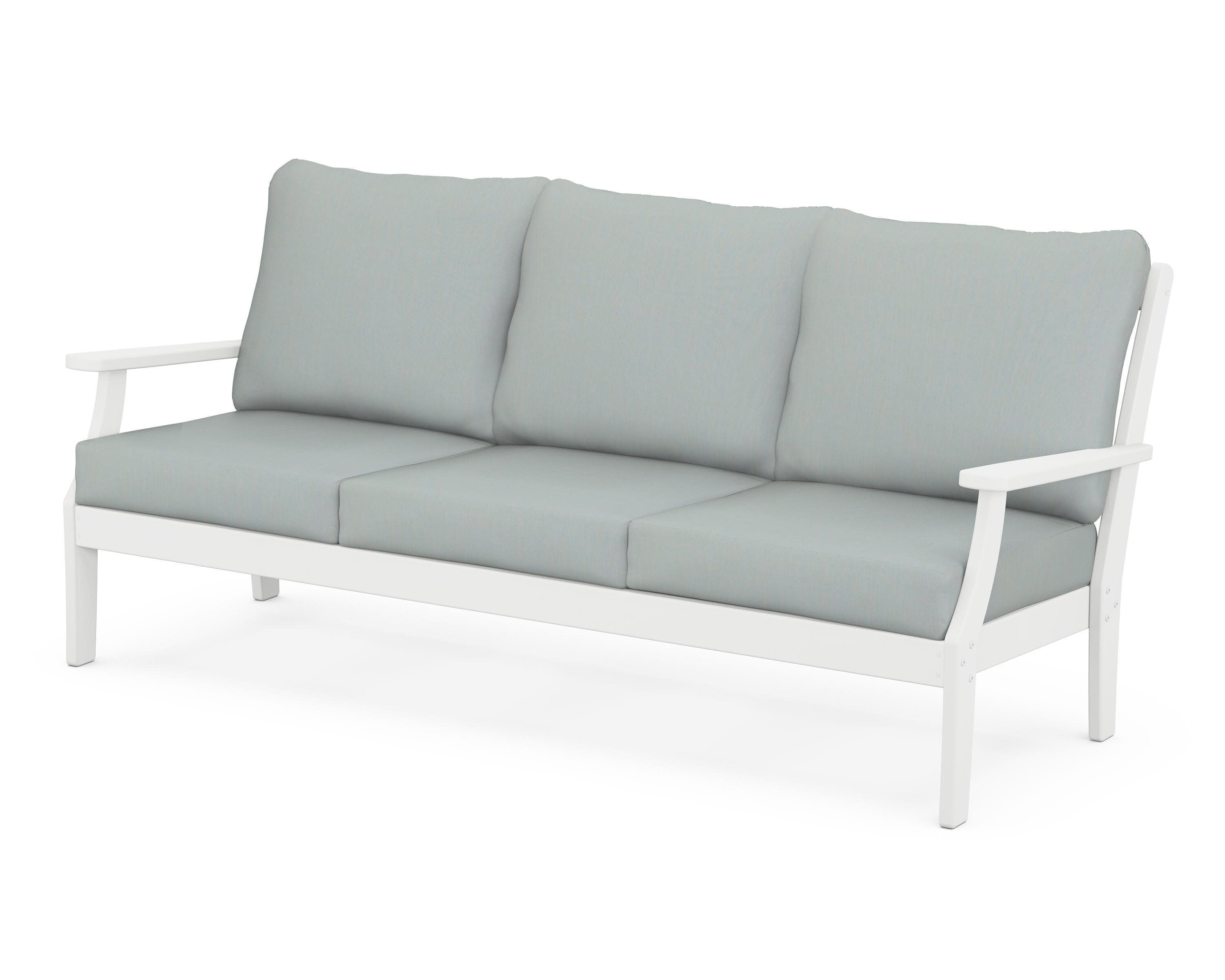 Yacht Club Deep Seating Sofa in Classic White / Spa