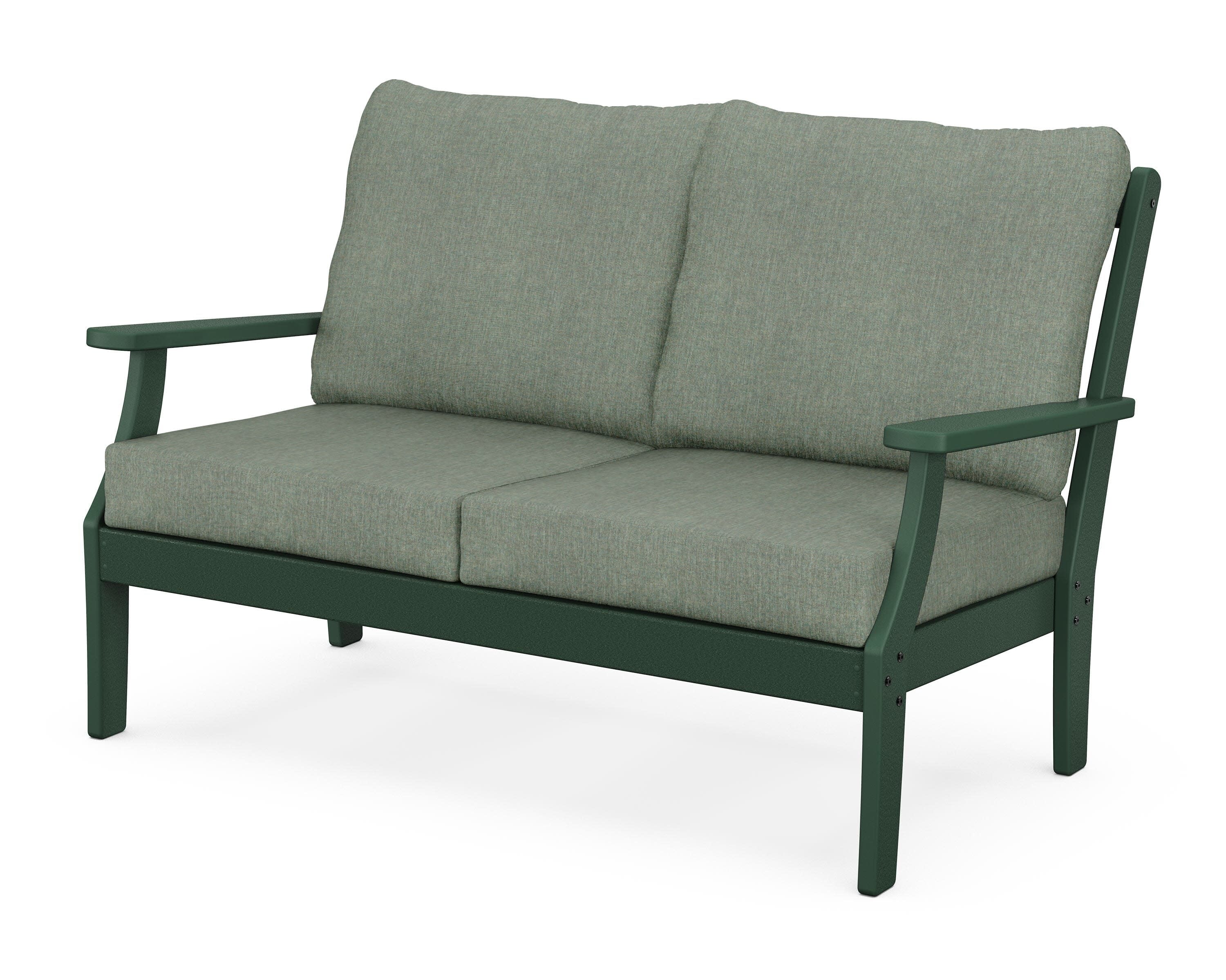 Yacht Club Deep Seating Loveseat in Rainforest Canopy / Cast Sage