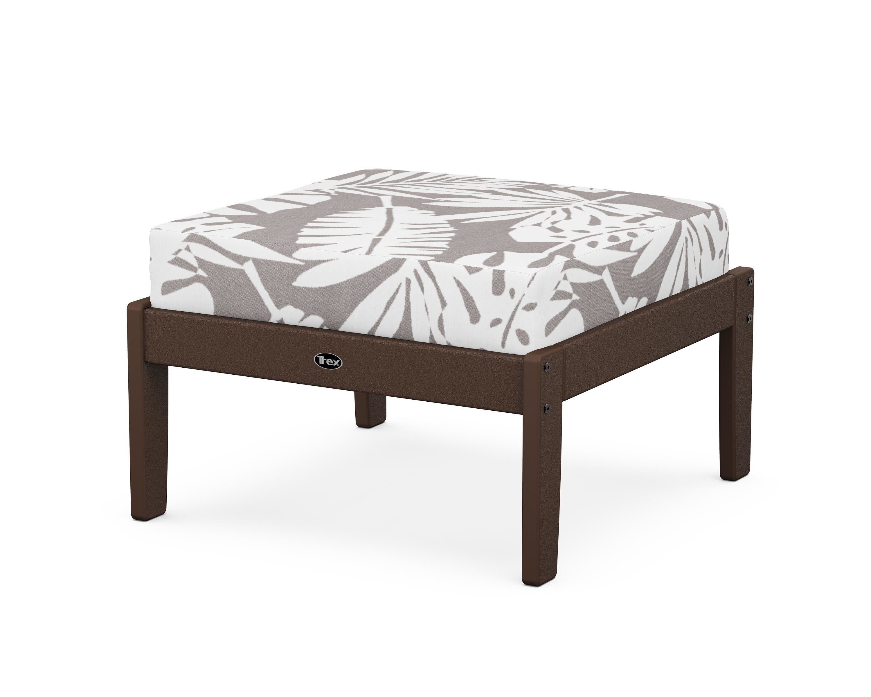 Yacht Club Deep Seating Ottoman in Vintage Lantern / Leaf Grey Mist
