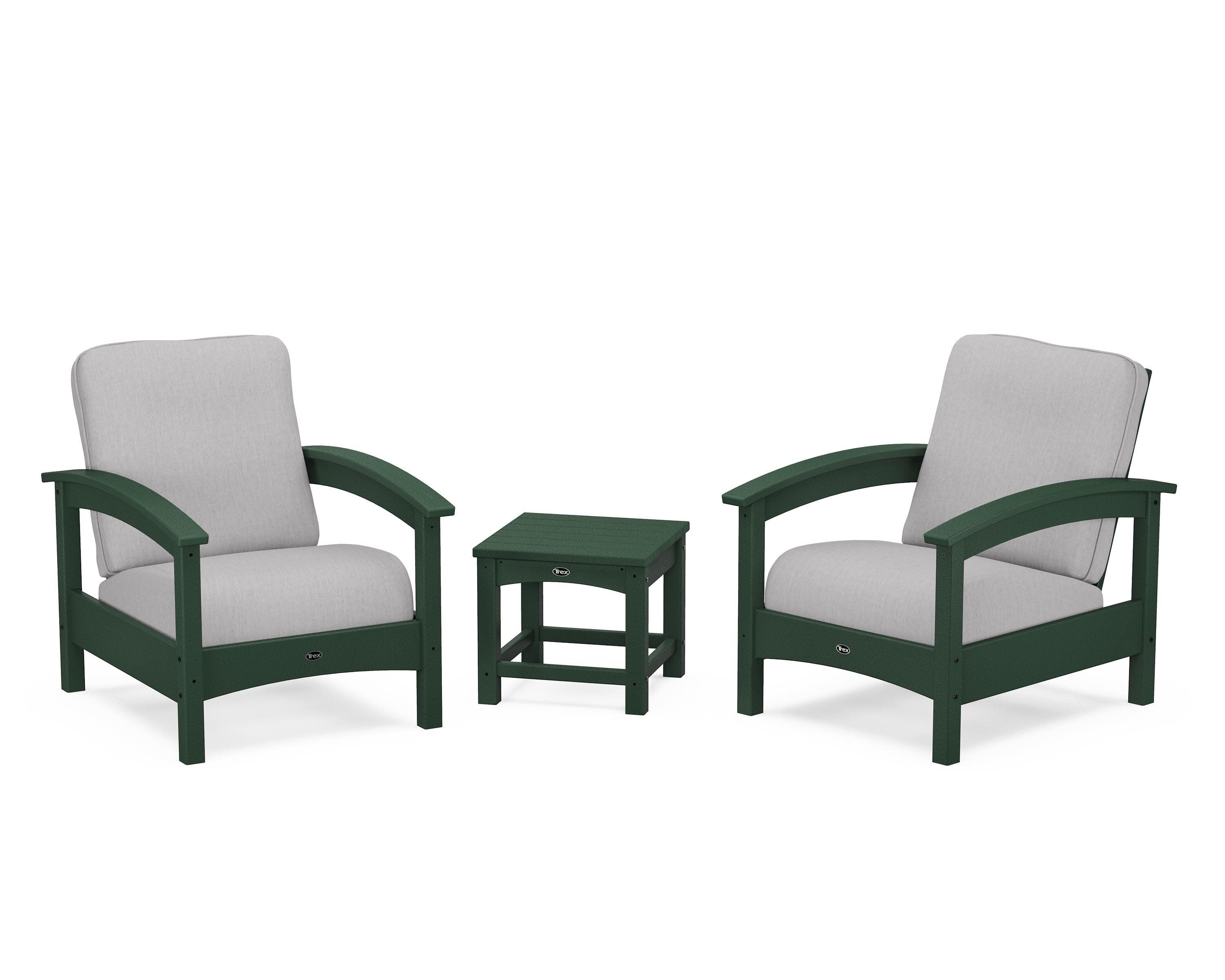 Rockport Club 3-Piece Deep Seating Conversation Set in Rainforest Canopy / Granite