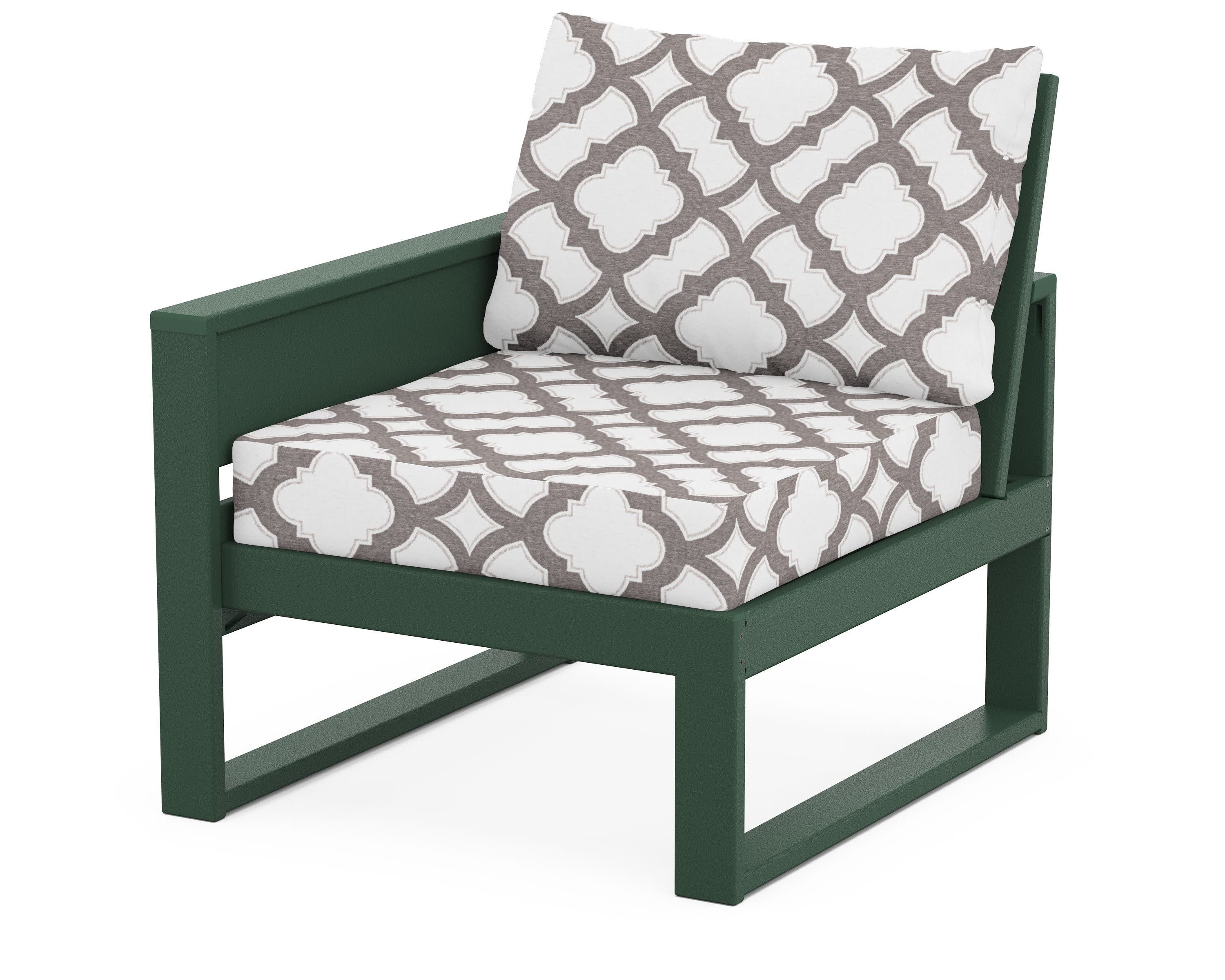 Eastport Modular Left Arm Chair in Rainforest Canopy / Trellis Grey Mist
