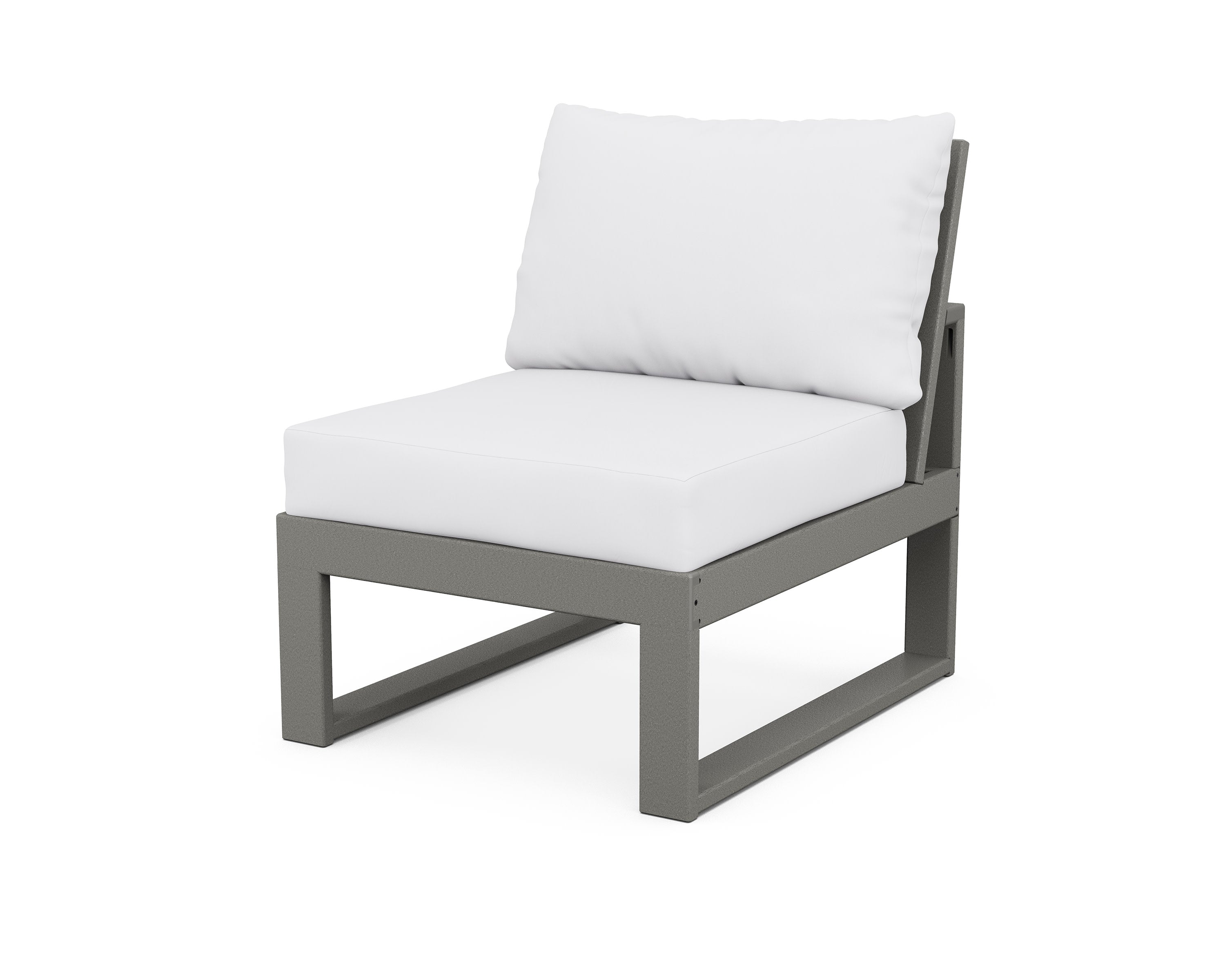 Modular Armless Chair in Slate Grey / Natural