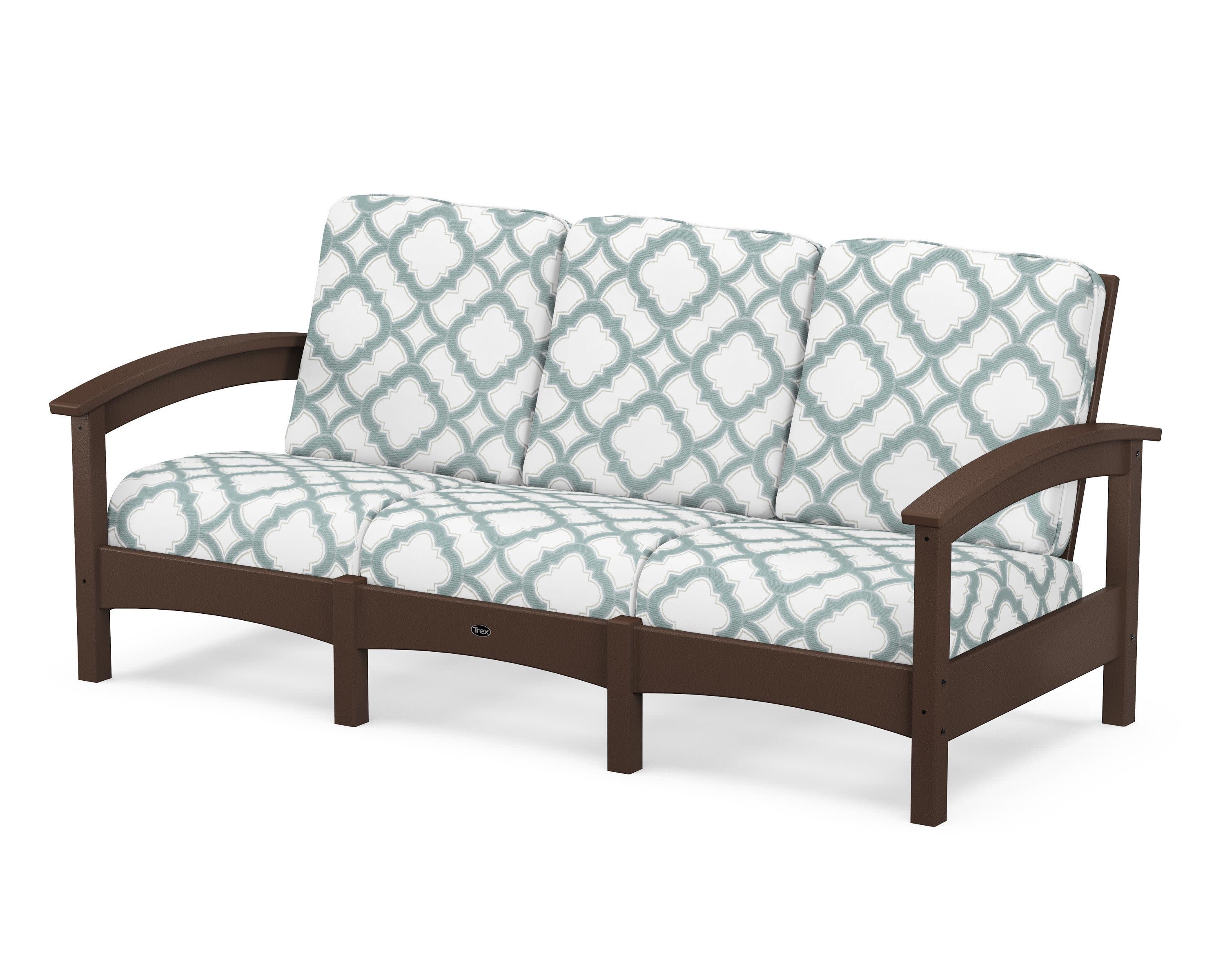 Rockport Club Sofa in Vintage Lantern / Trellis Glacier Spa