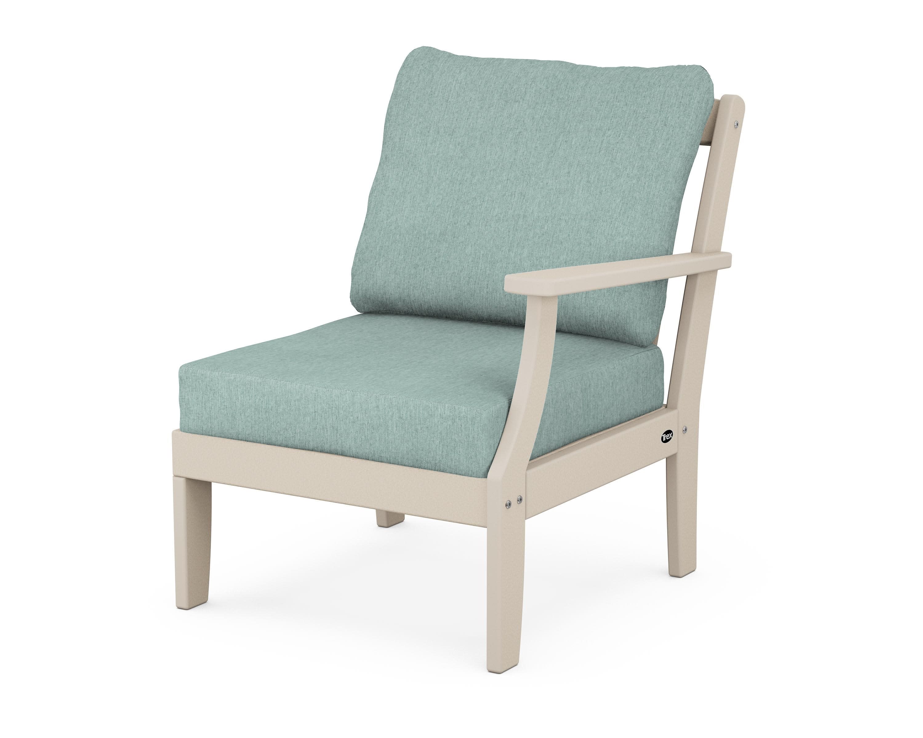 Yacht Club Modular Right Arm Chair in Sand Castle / Glacier Spa