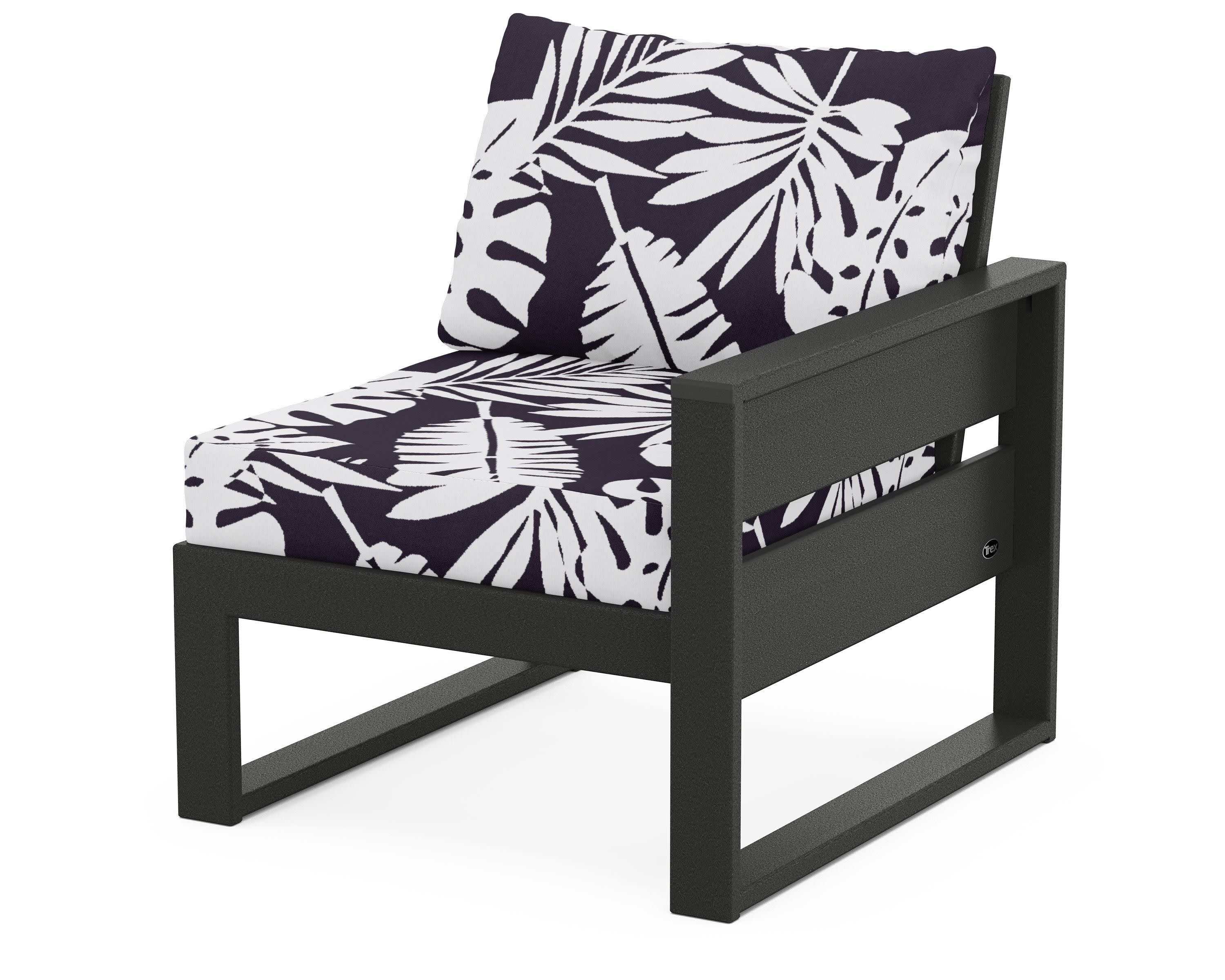 Eastport Modular Right Arm Chair in Charcoal Black / Leaf Navy