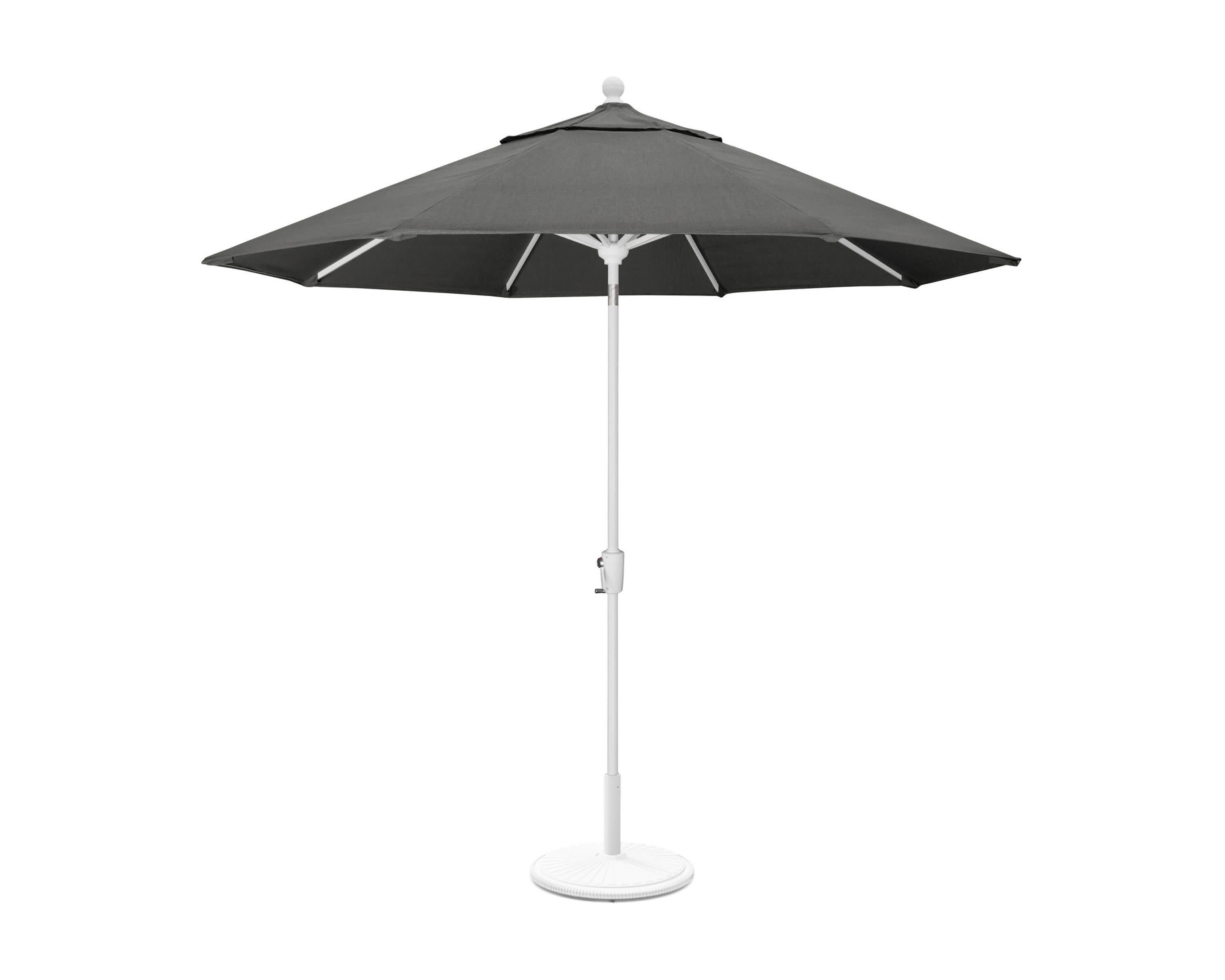 9' Tilt Market Umbrella & Base in White / Spectrum Carbon