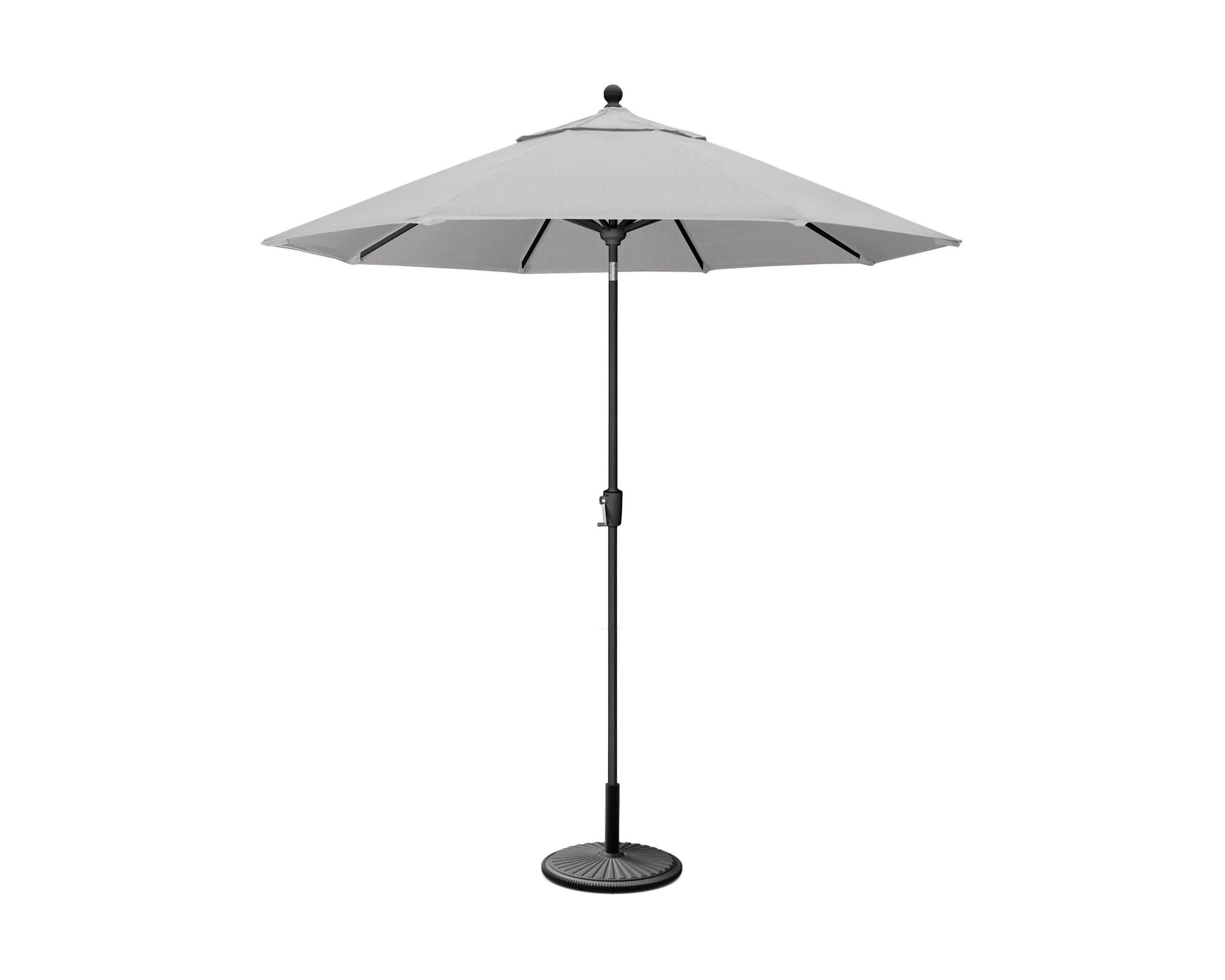 9' Tilt Market Umbrella & Base - Bar Height in Black / Granite