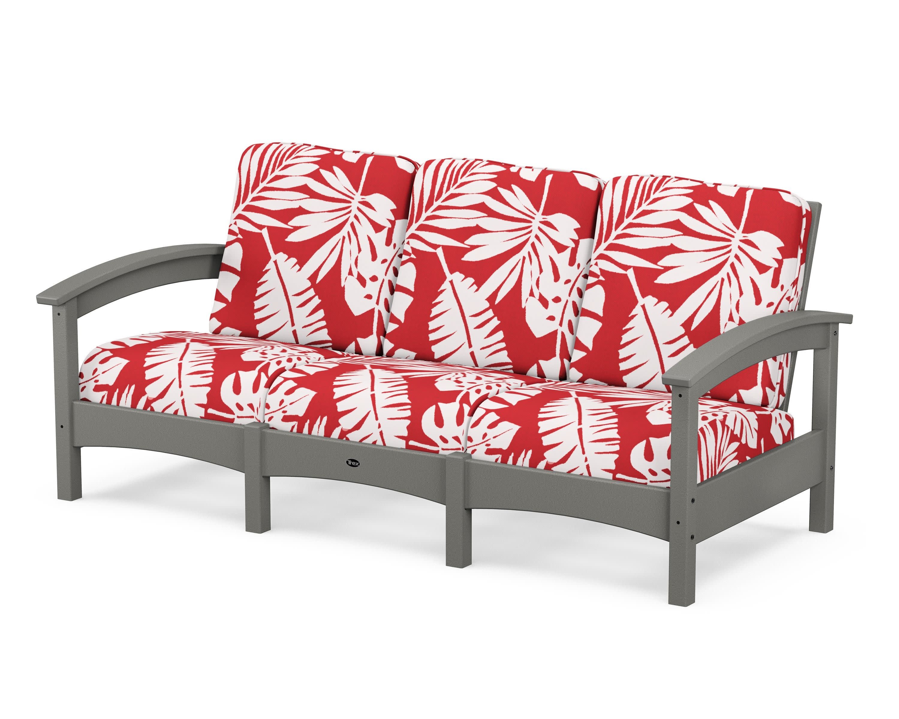 Rockport Club Sofa in Stepping Stone / Leaf Crimson