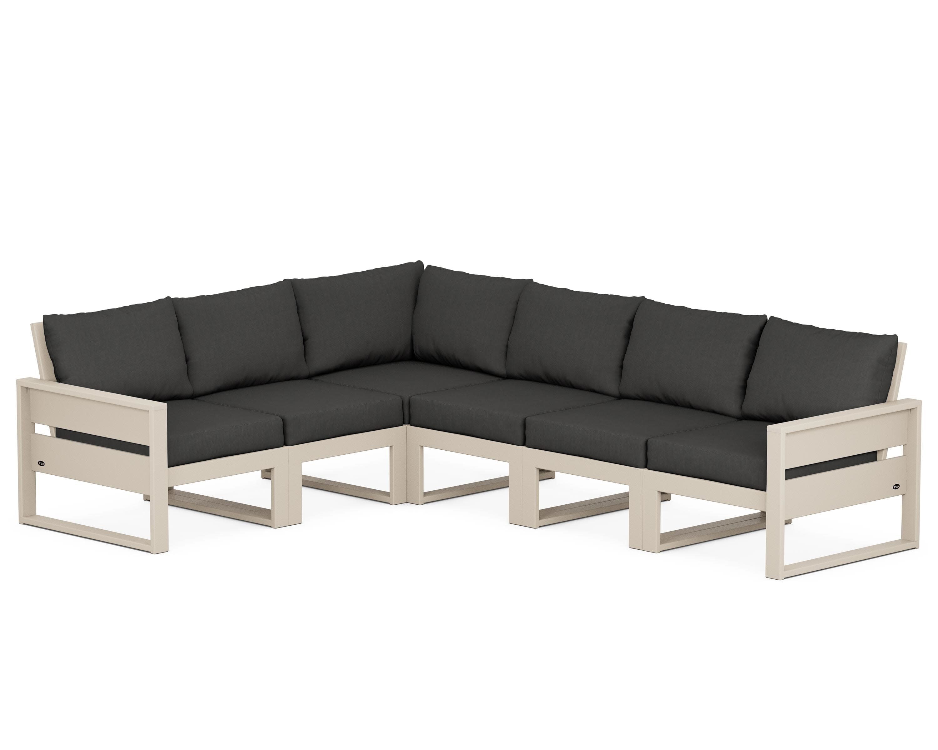 Eastport 6-Piece Sectional in Sand Castle / Spectrum Carbon