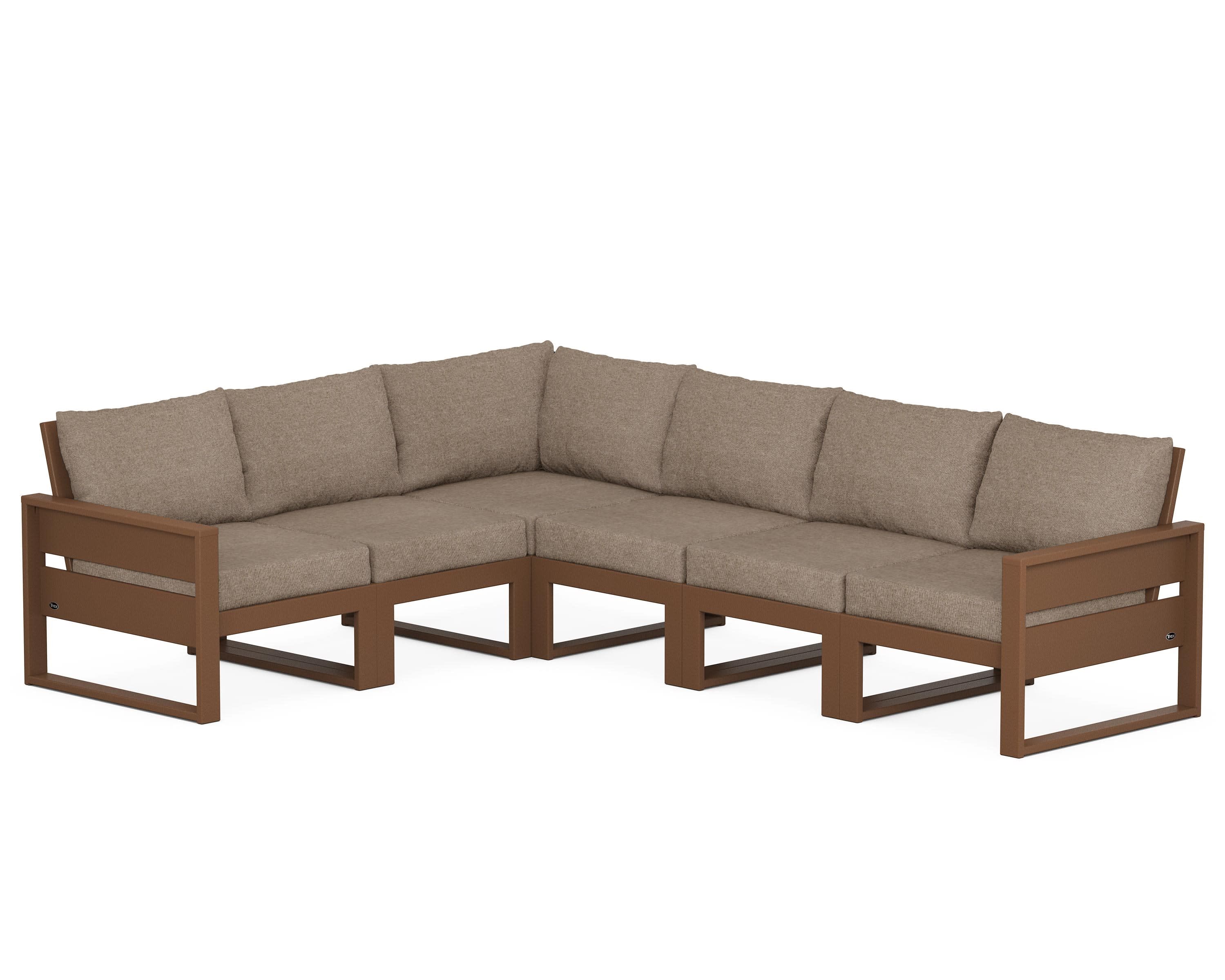 Eastport 6-Piece Sectional in Tree House / Spiced Burlap