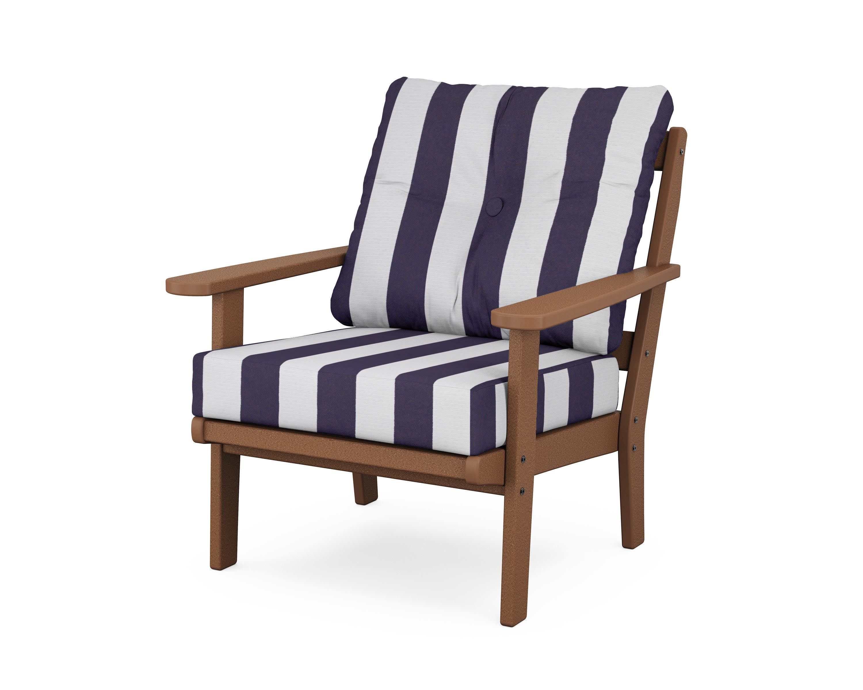 Cape Cod Deep Seating Chair in Tree House / Cabana Stripe Navy