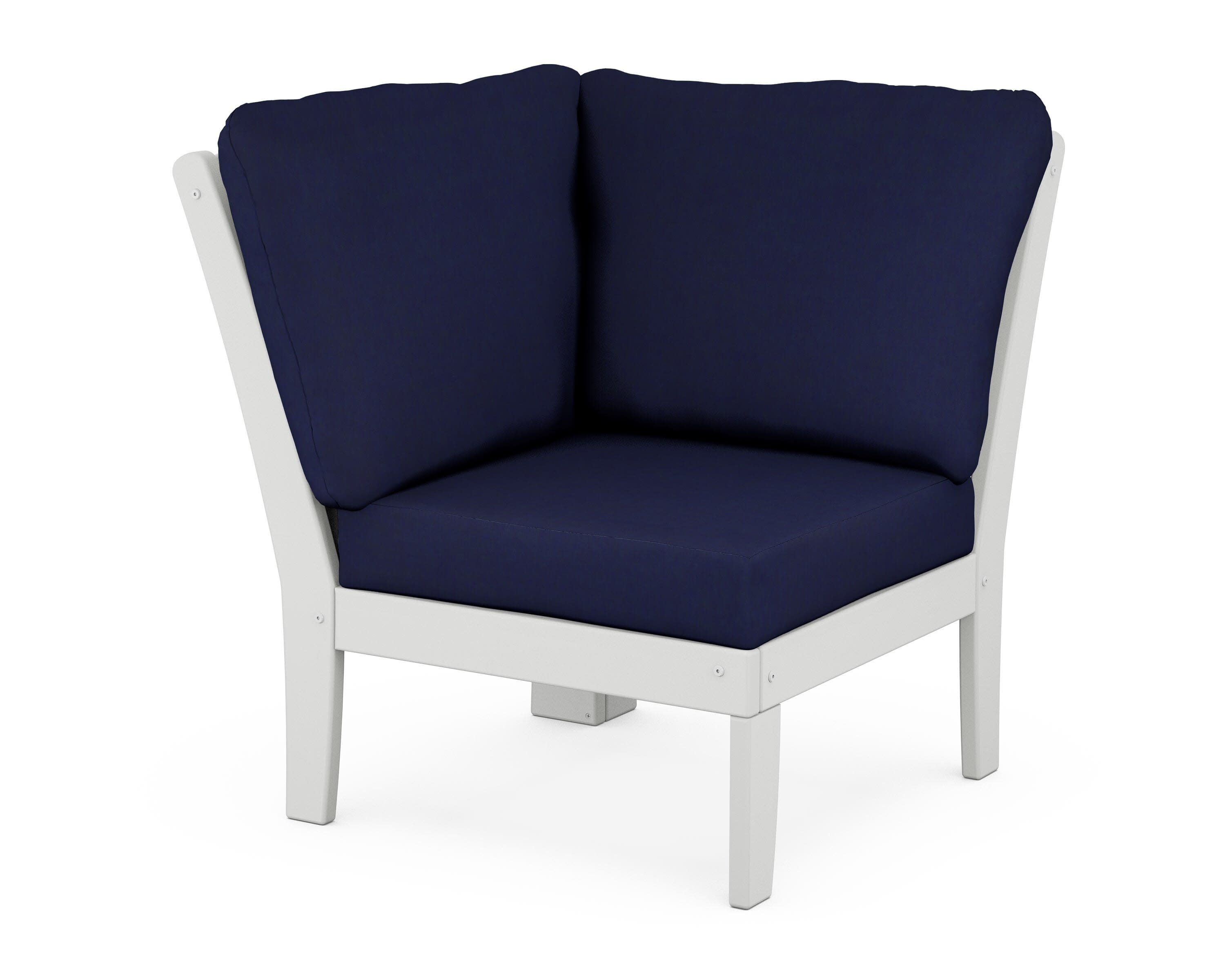 Yacht Club Modular Corner Chair in Classic White / Navy