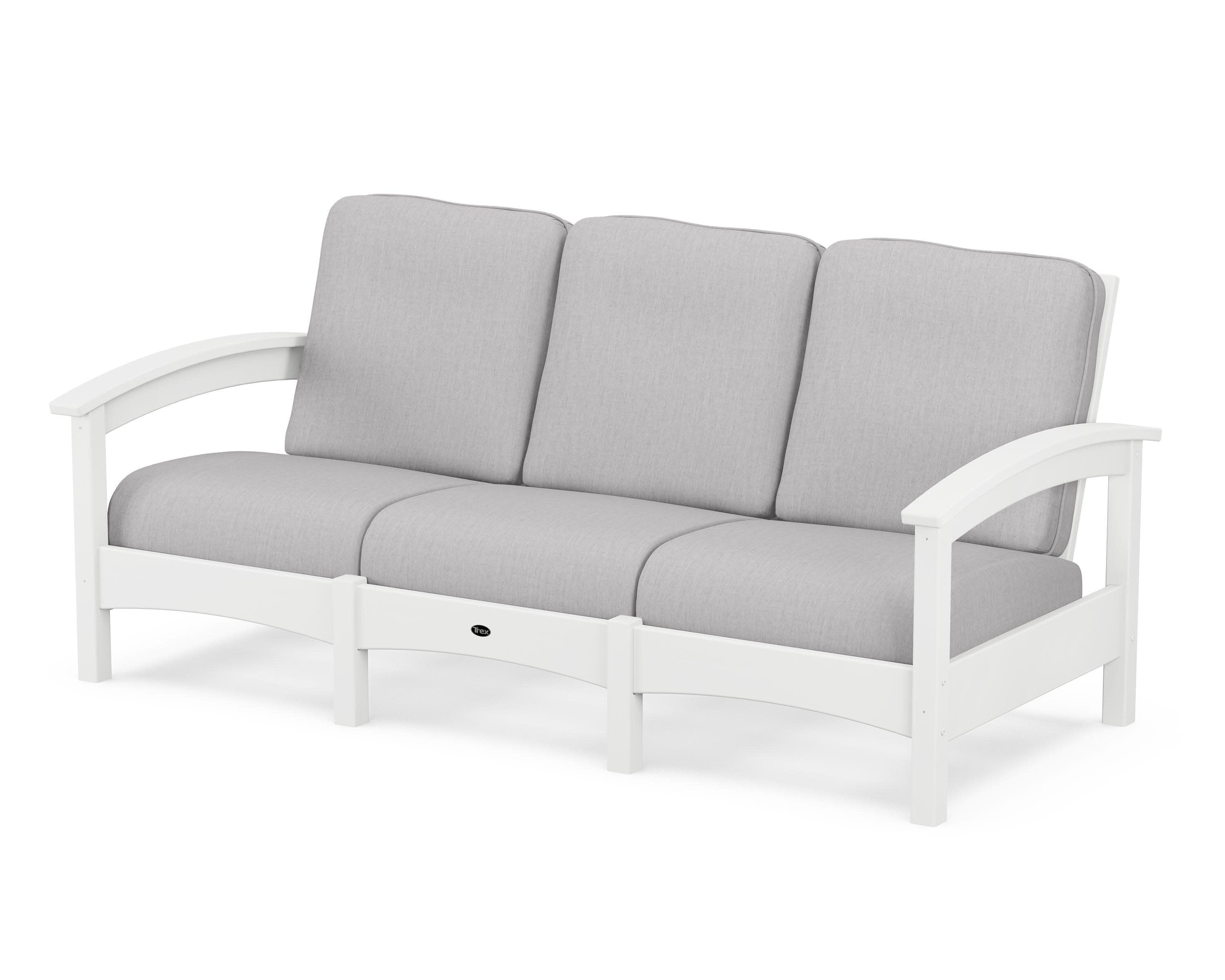 Rockport Club Sofa in Classic White / Granite