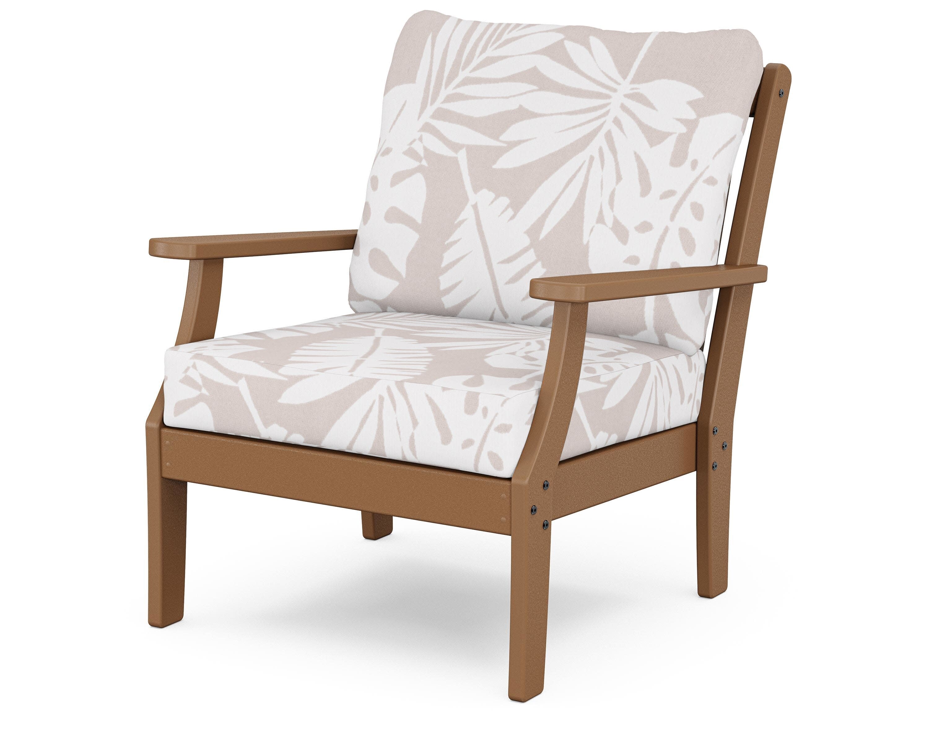 Yacht Club Deep Seating Chair in Tree House / Leaf Dune Burlap