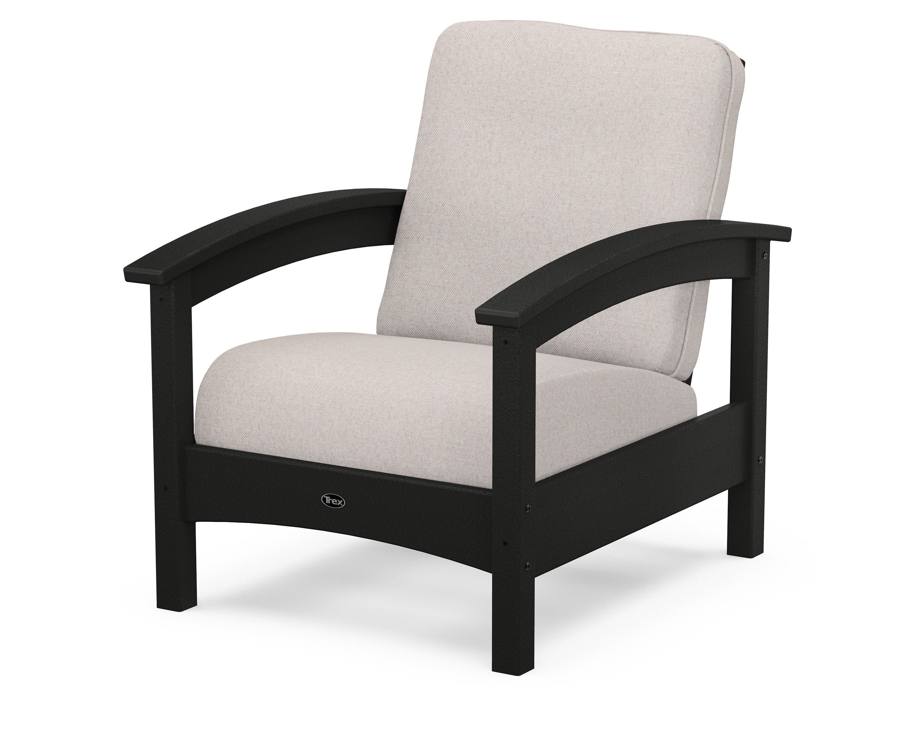 Rockport Club Chair in Charcoal Black / Dune Burlap