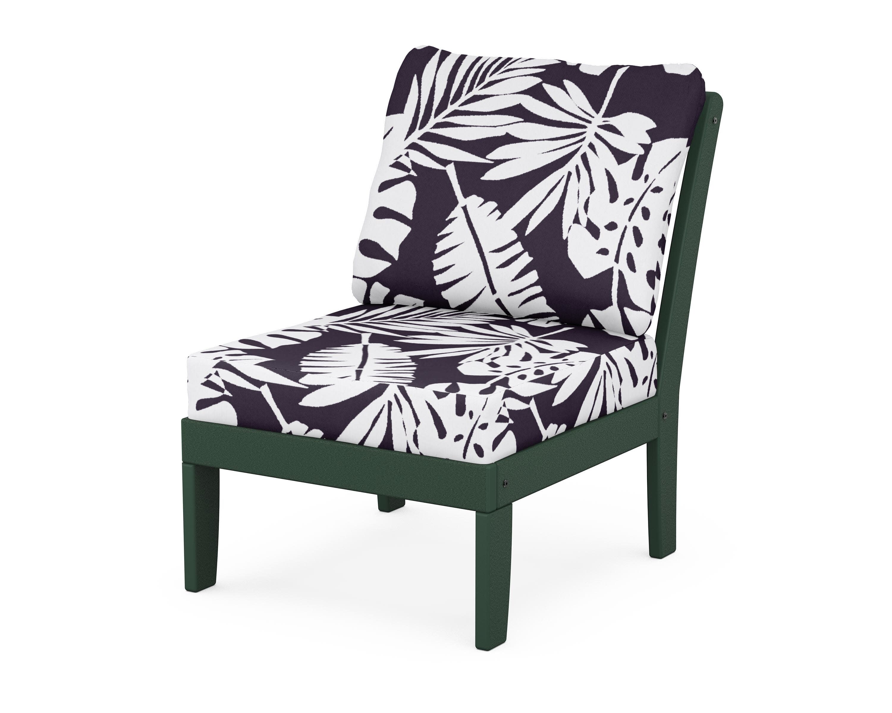 Yacht Club Modular Armless Chair in Rainforest Canopy / Leaf Navy