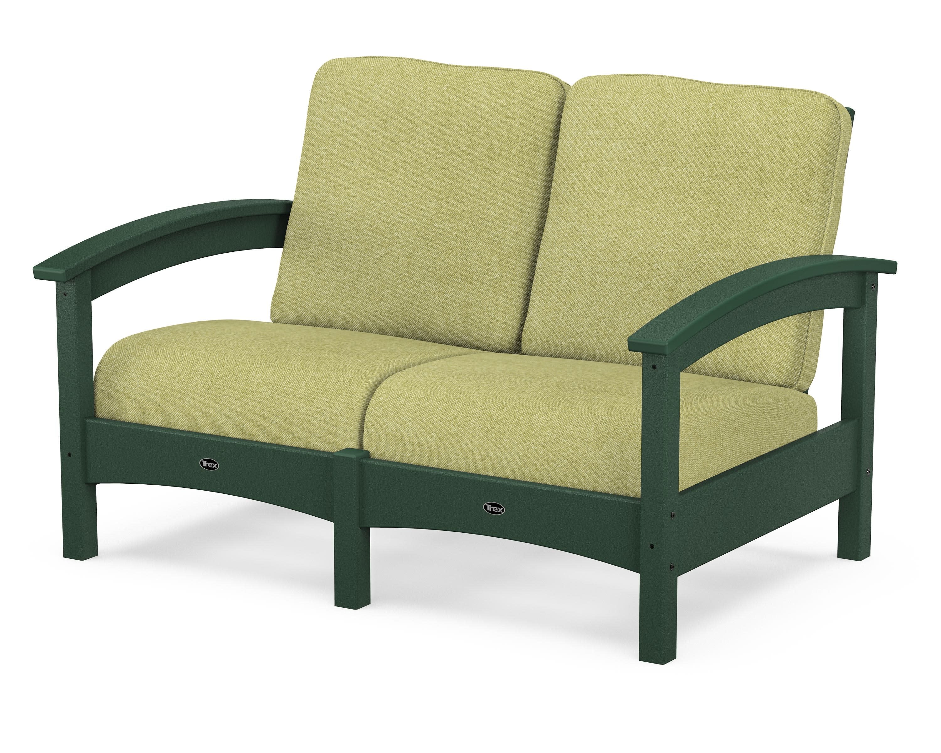 Rockport Club Loveseat in Rainforest Canopy / Chartreuse Boucle