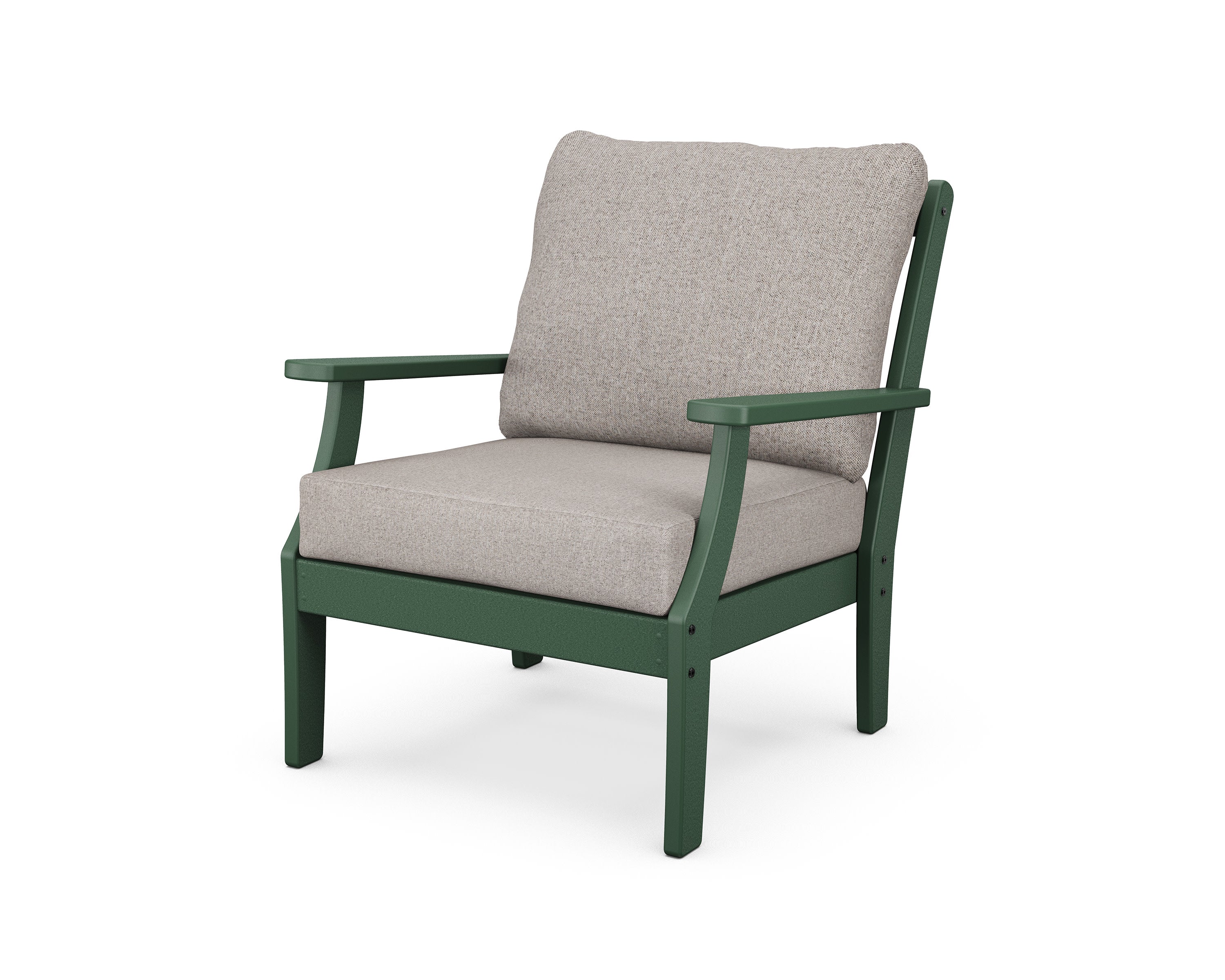 Yacht Club Deep Seating Chair in Rainforest Canopy / Weathered Tweed