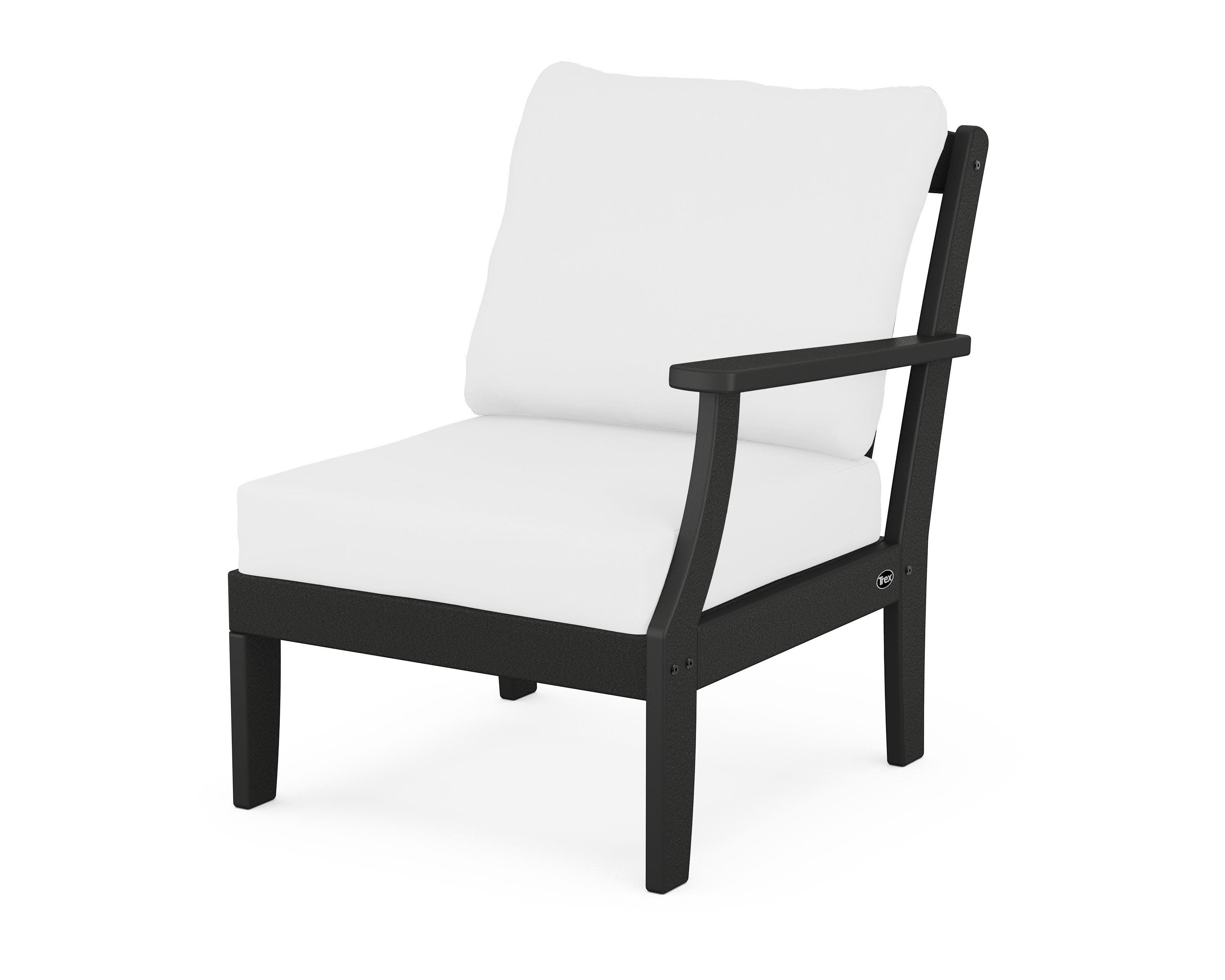 Yacht Club Modular Right Arm Chair in Charcoal Black / Natural