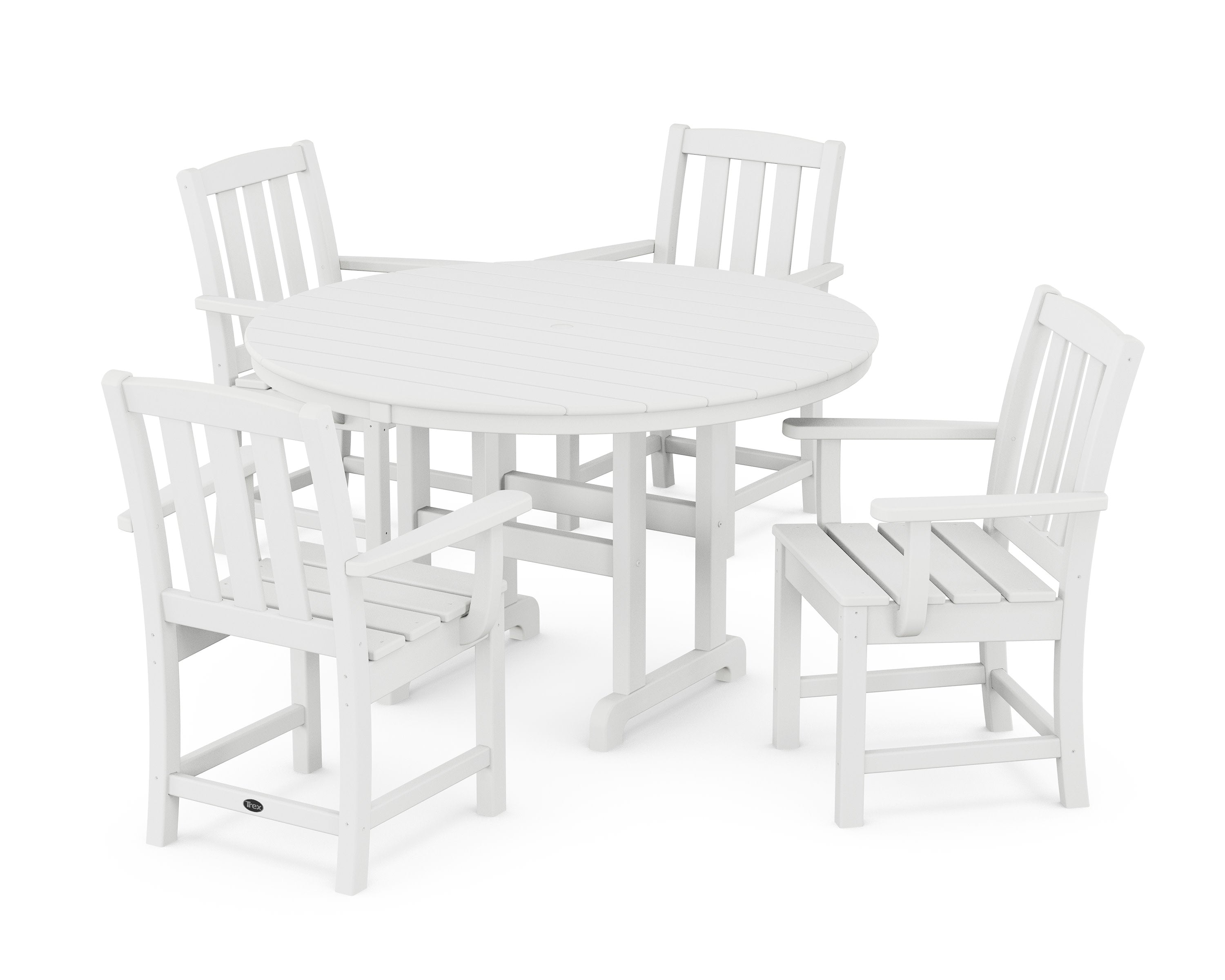 Cape Cod 5-Piece Round Farmhouse Dining Set in Classic White