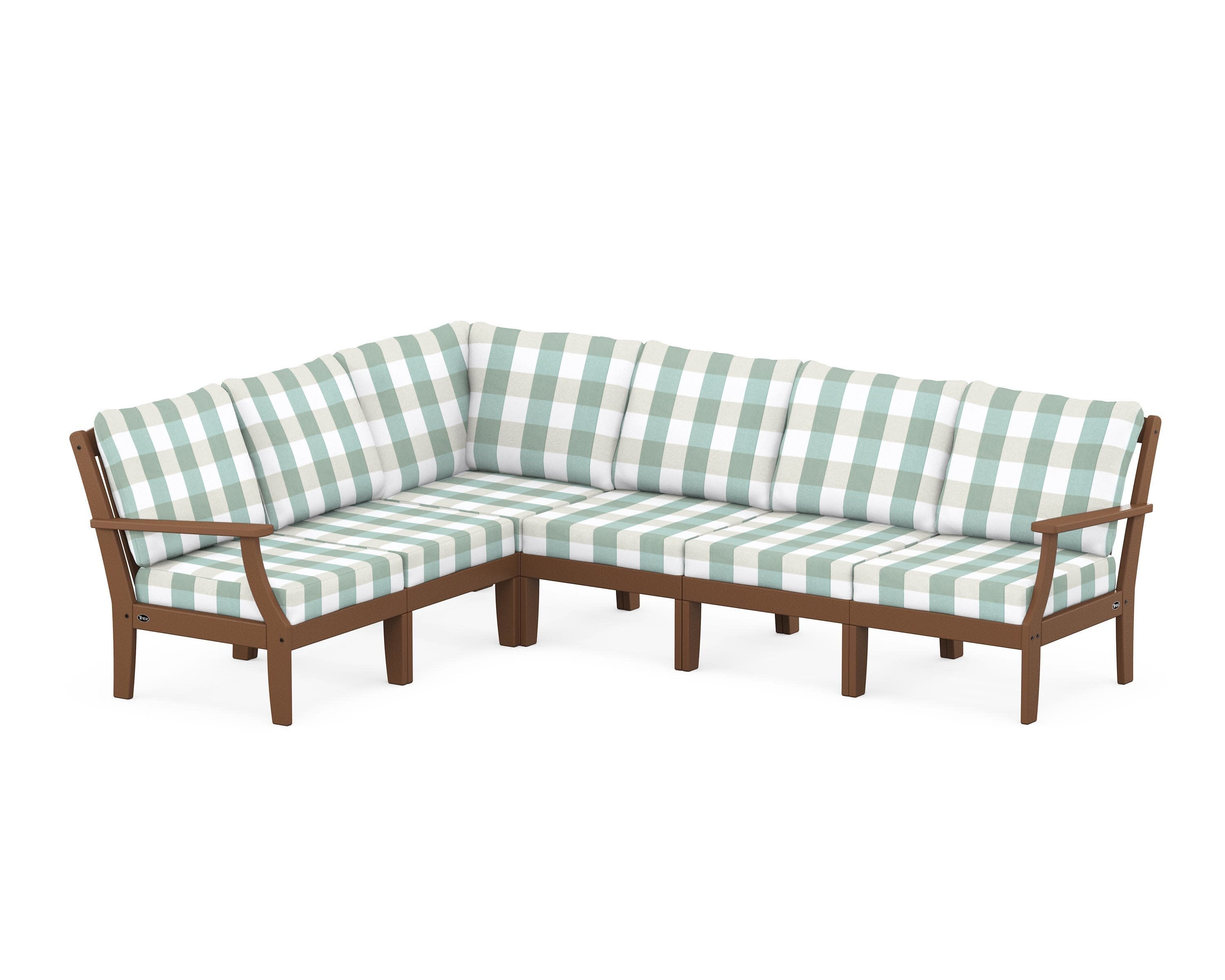 Yacht Club Modular 6-Piece Deep Seating Set in Tree House / Buffalo Plaid Glacier Spa