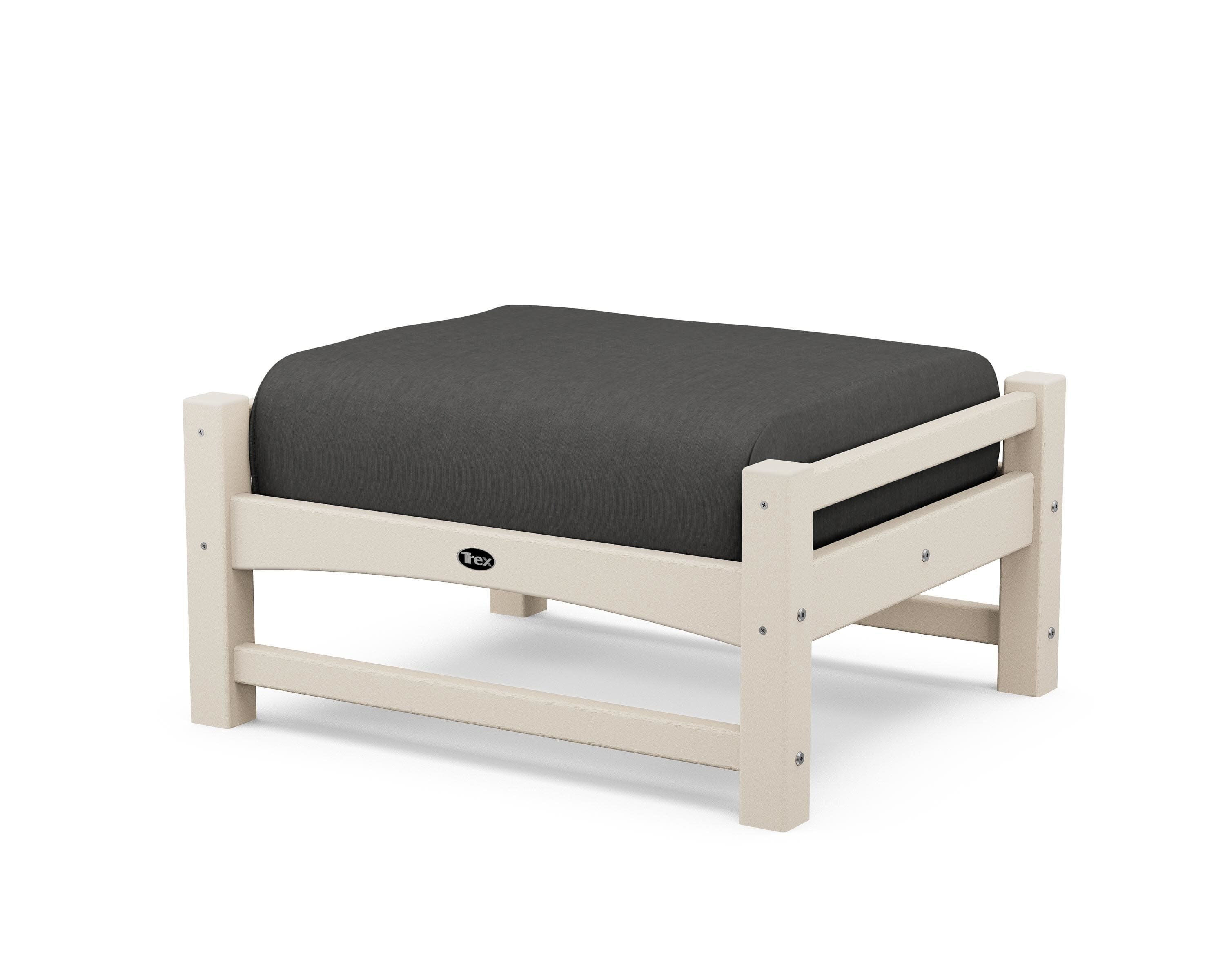 Rockport Club Ottoman in Sand Castle / Spectrum Carbon