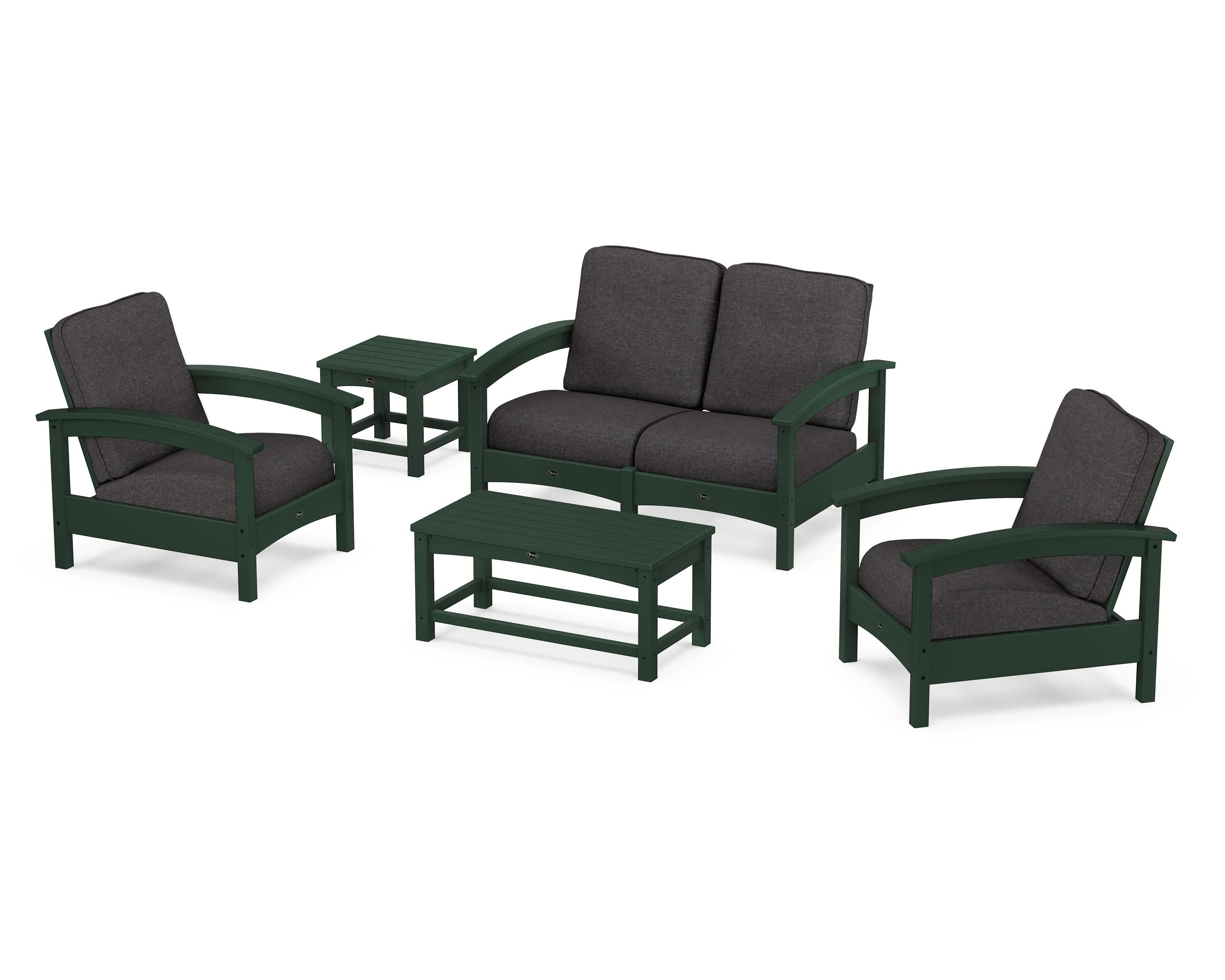 Rockport Club 6-Piece Deep Seating Conversation Set in Rainforest Canopy / Ash Charcoal