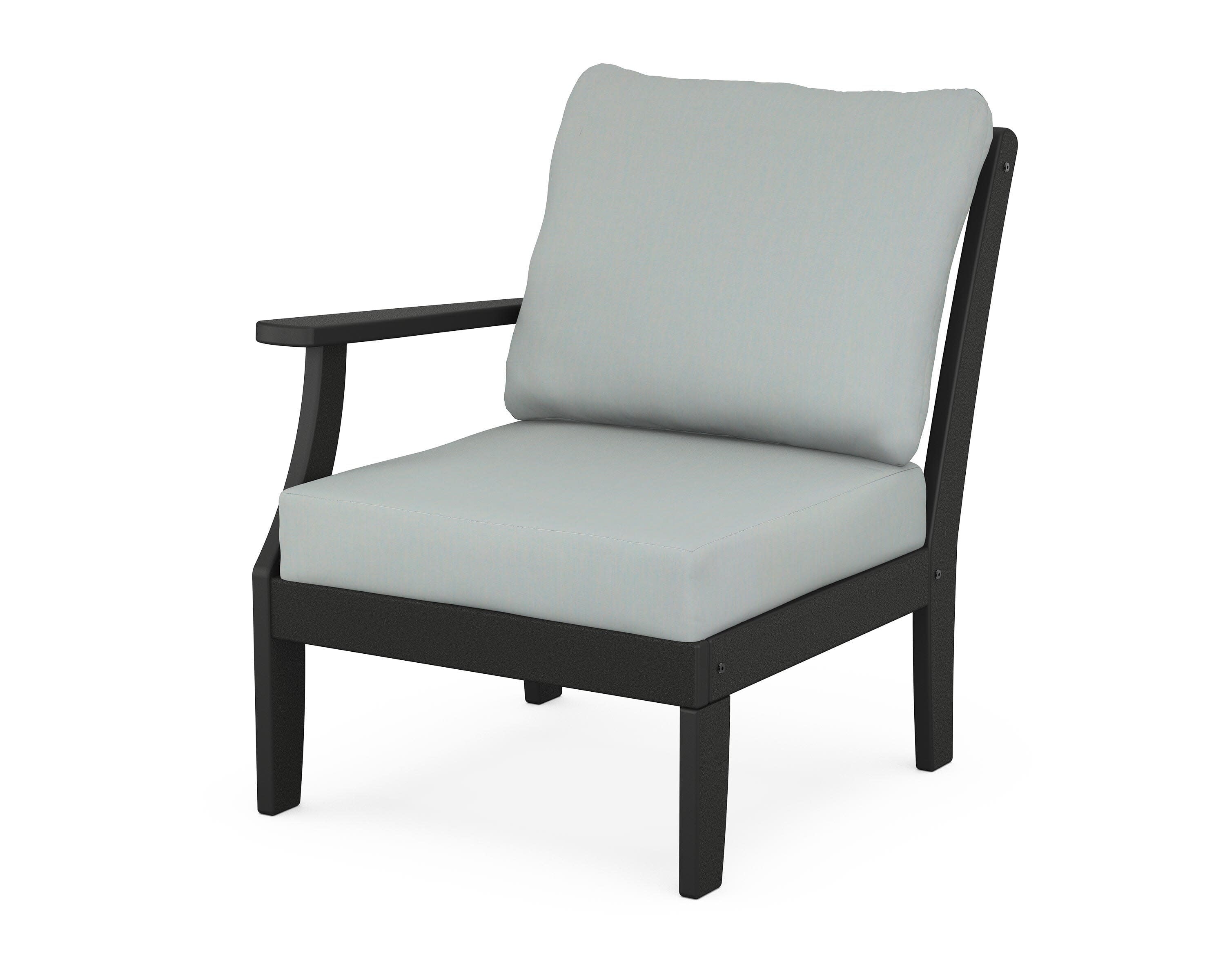 Yacht Club Modular Left Arm Chair in Charcoal Black / Spa
