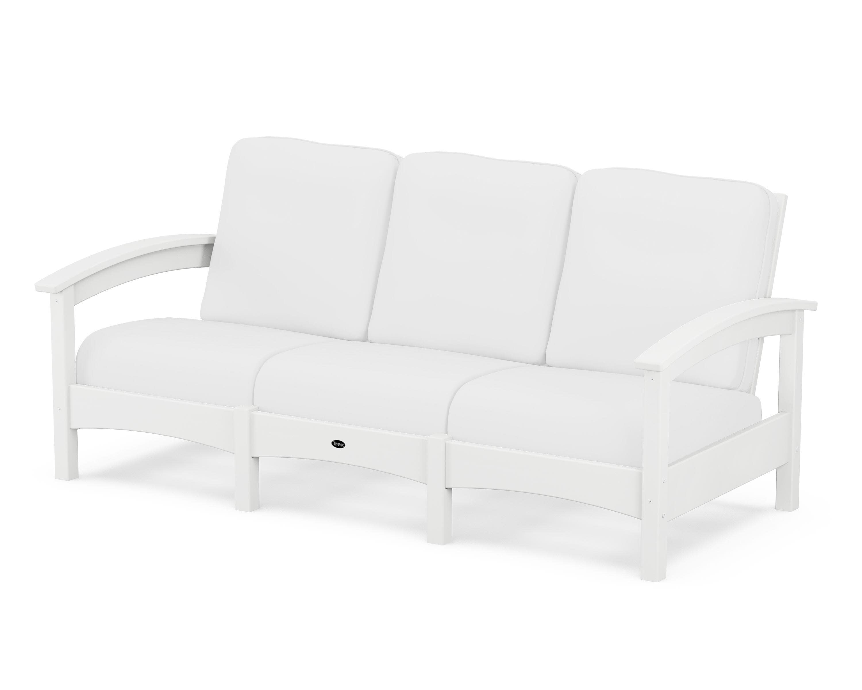 Rockport Club Sofa in Classic White / Natural