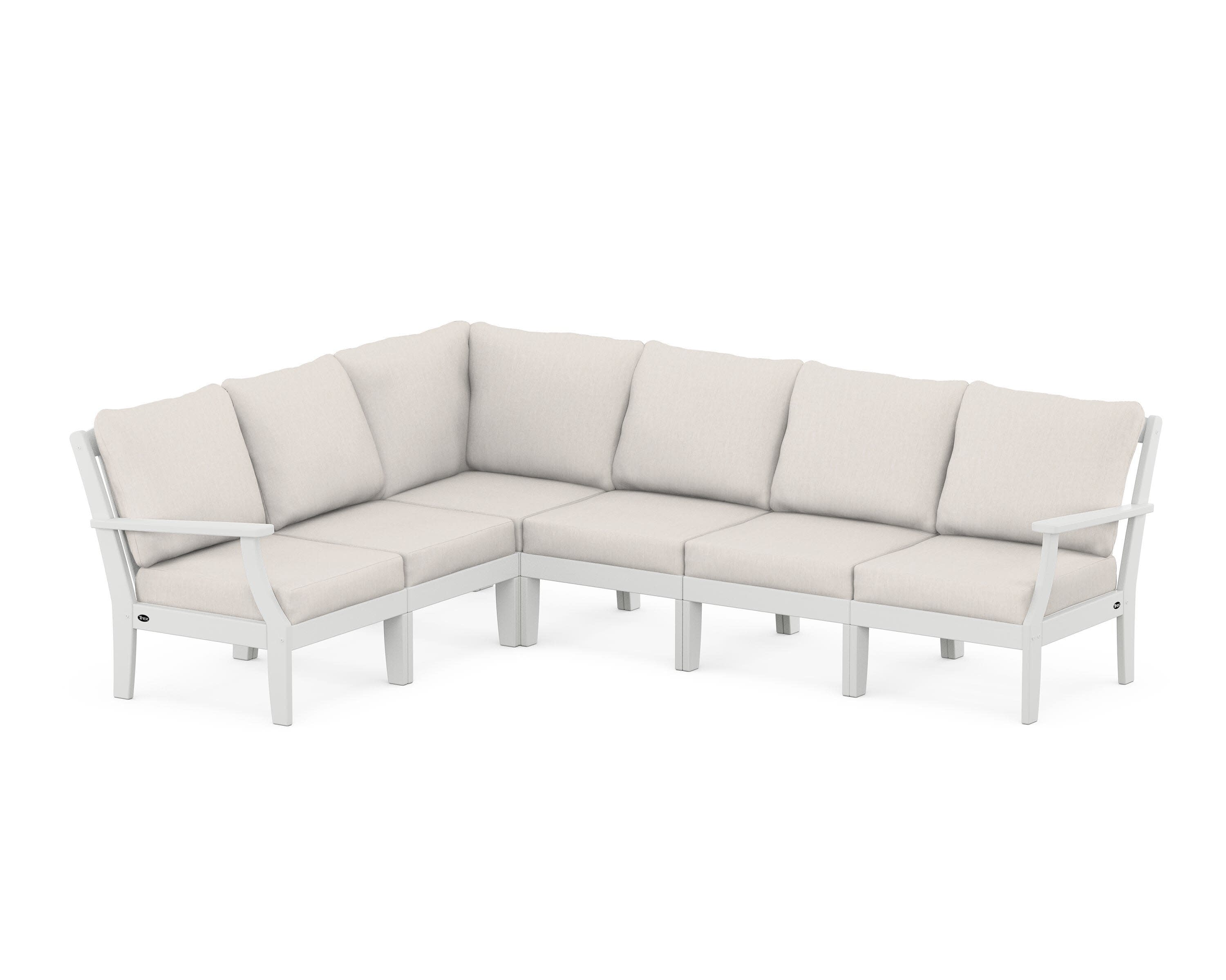 Yacht Club Modular 6-Piece Deep Seating Set in Classic White / Cast Ash