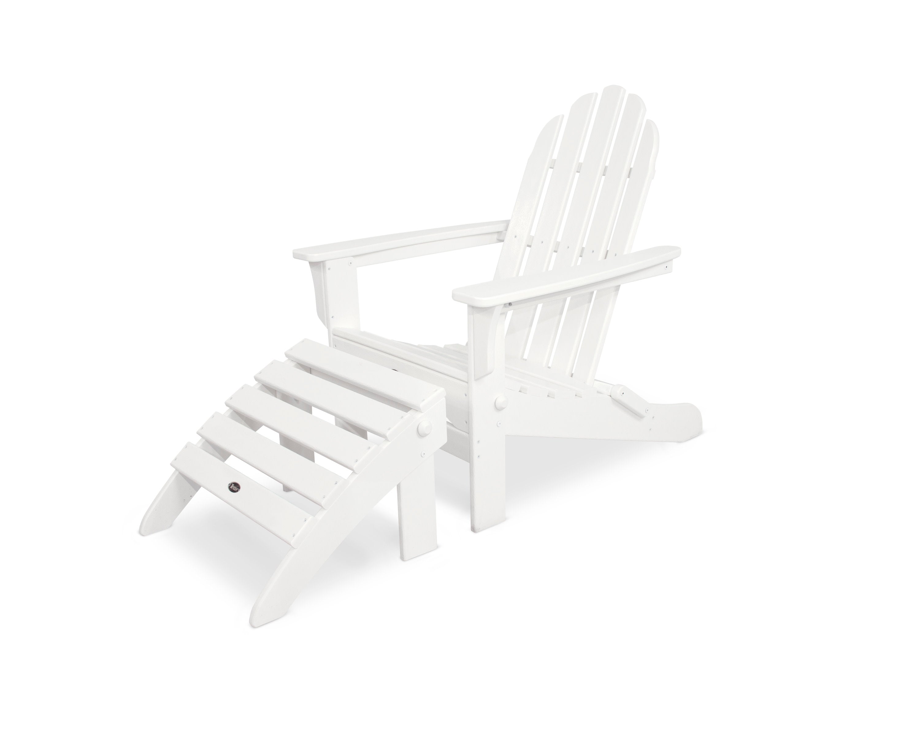 Cape Cod 2-Piece Folding Adirondack Seating Set in Classic White