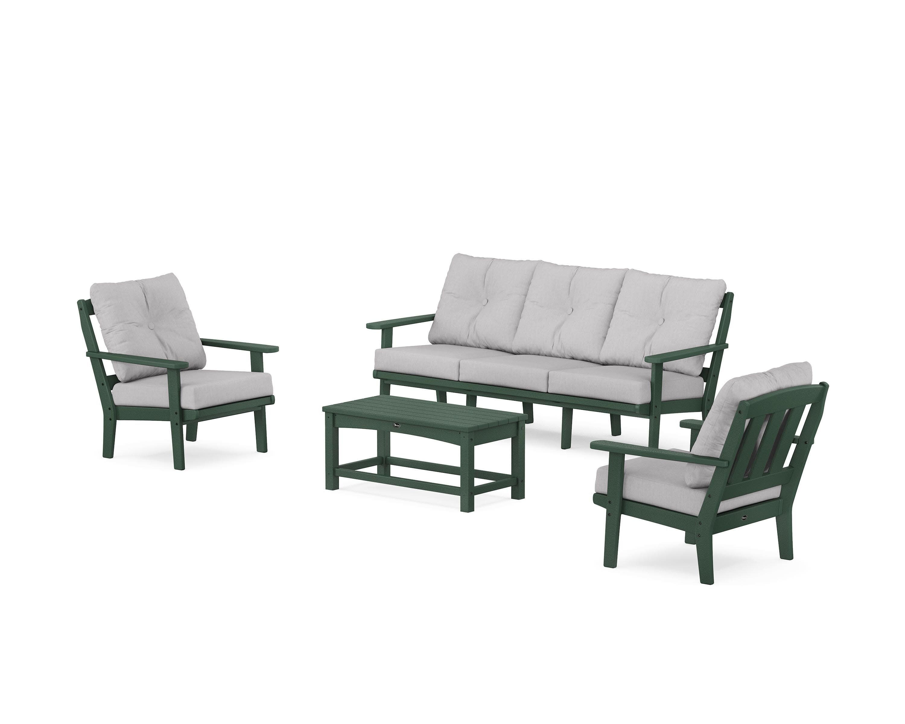 Cape Cod 4-Piece Deep Seating Set with Sofa in Rainforest Canopy / Granite
