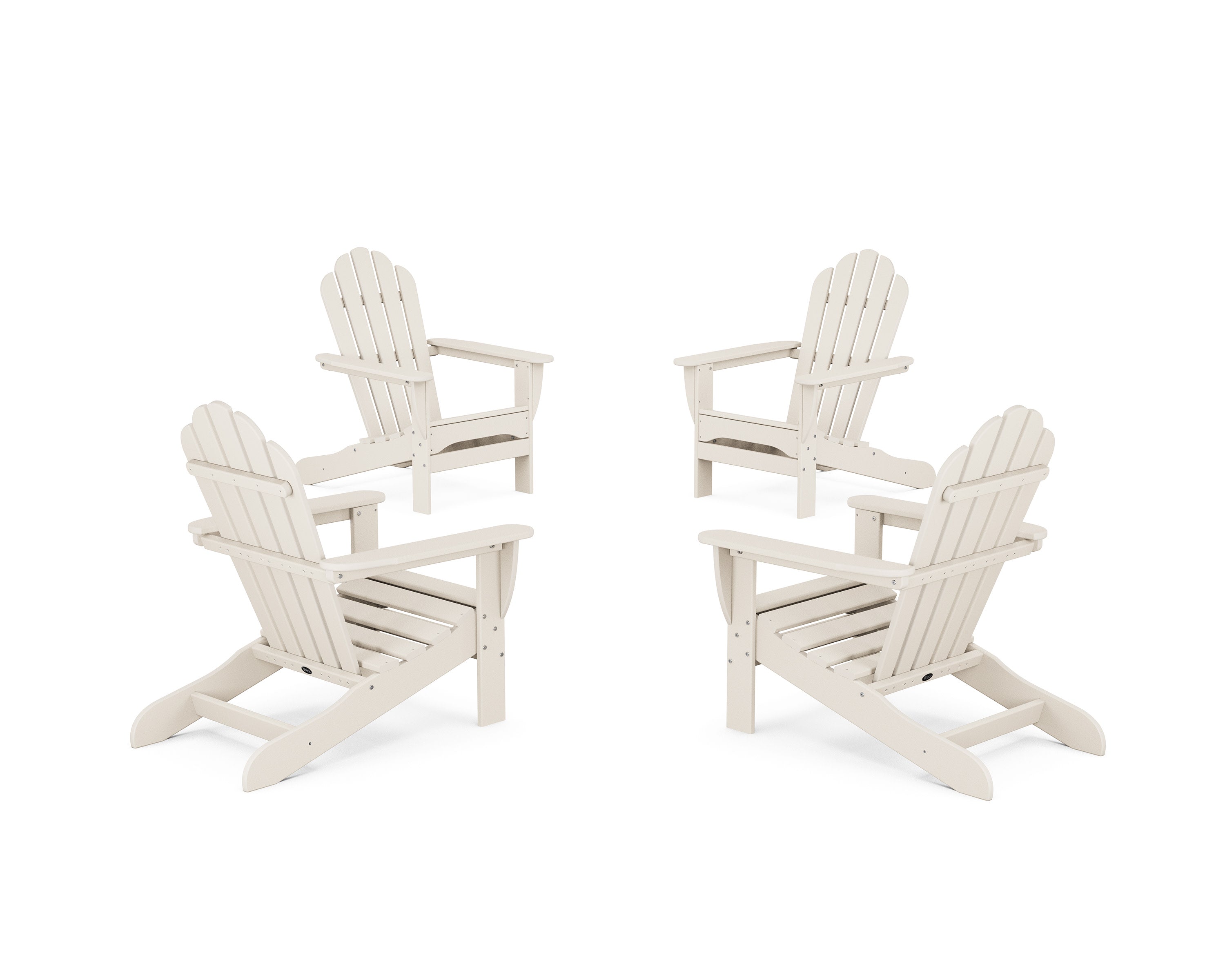 4-Piece Monterey Bay Adirondack Chair Conversation Set in Sand Castle