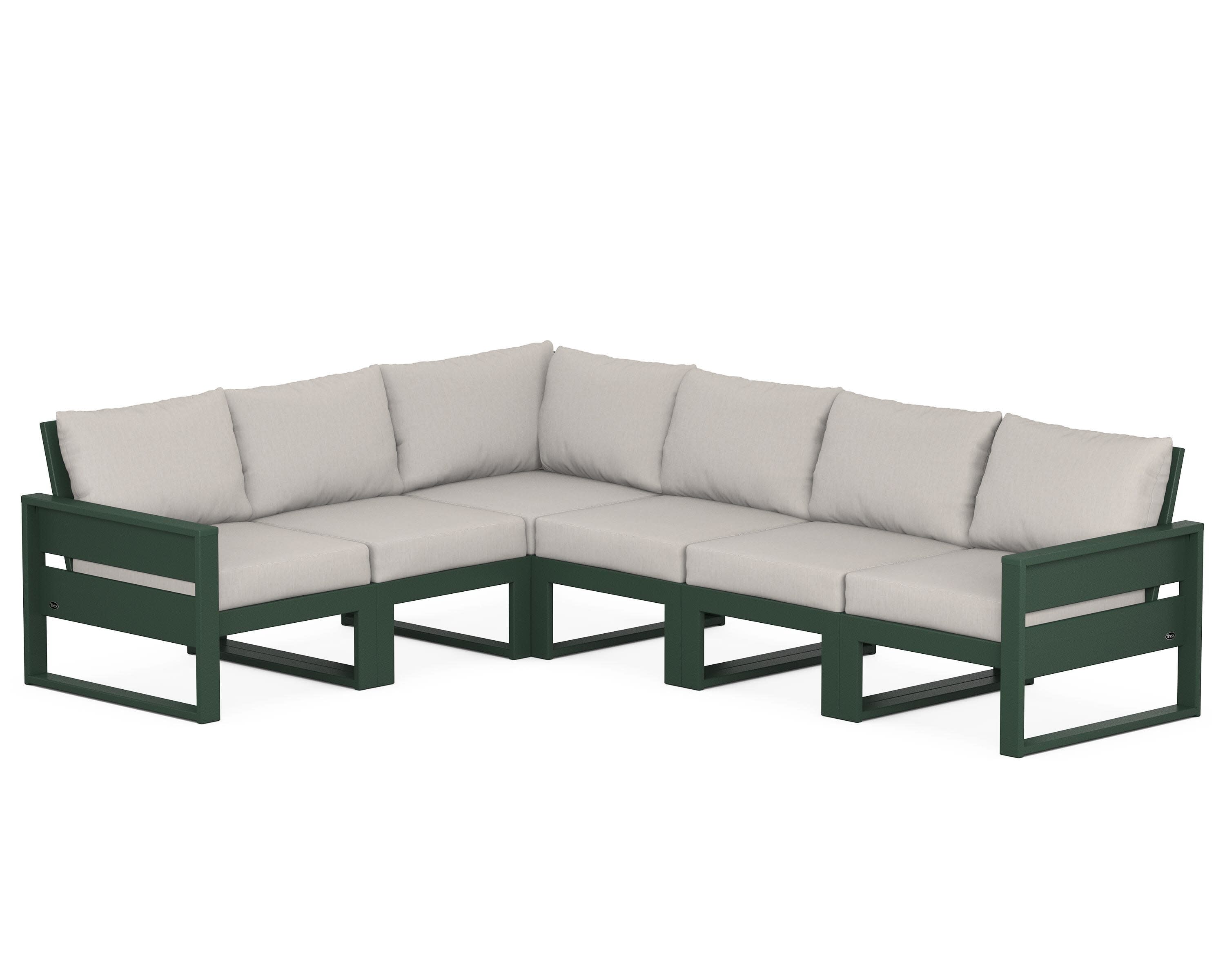 Eastport 6-Piece Sectional in Rainforest Canopy / Cast Ash