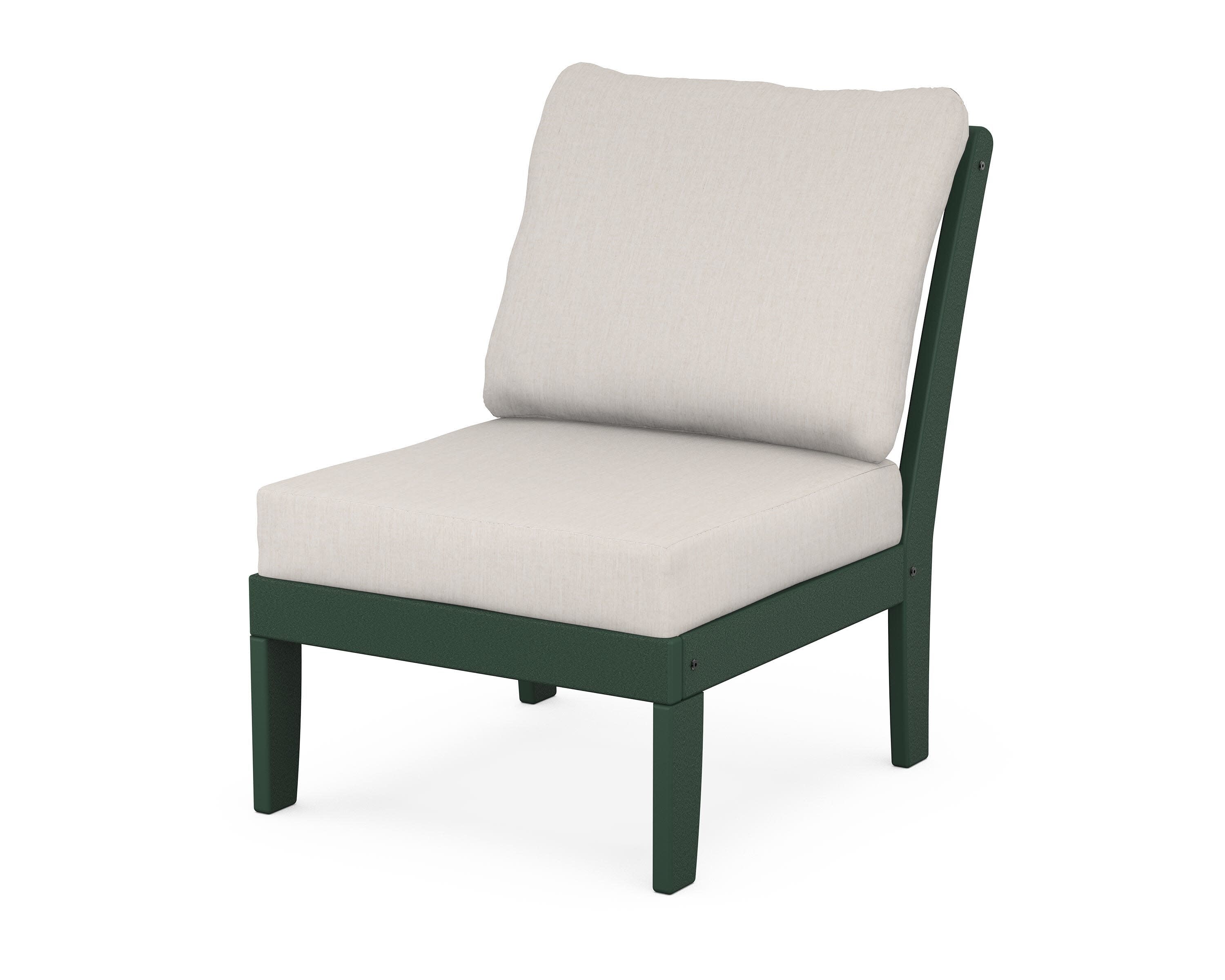 Yacht Club Modular Armless Chair in Rainforest Canopy / Cast Ash