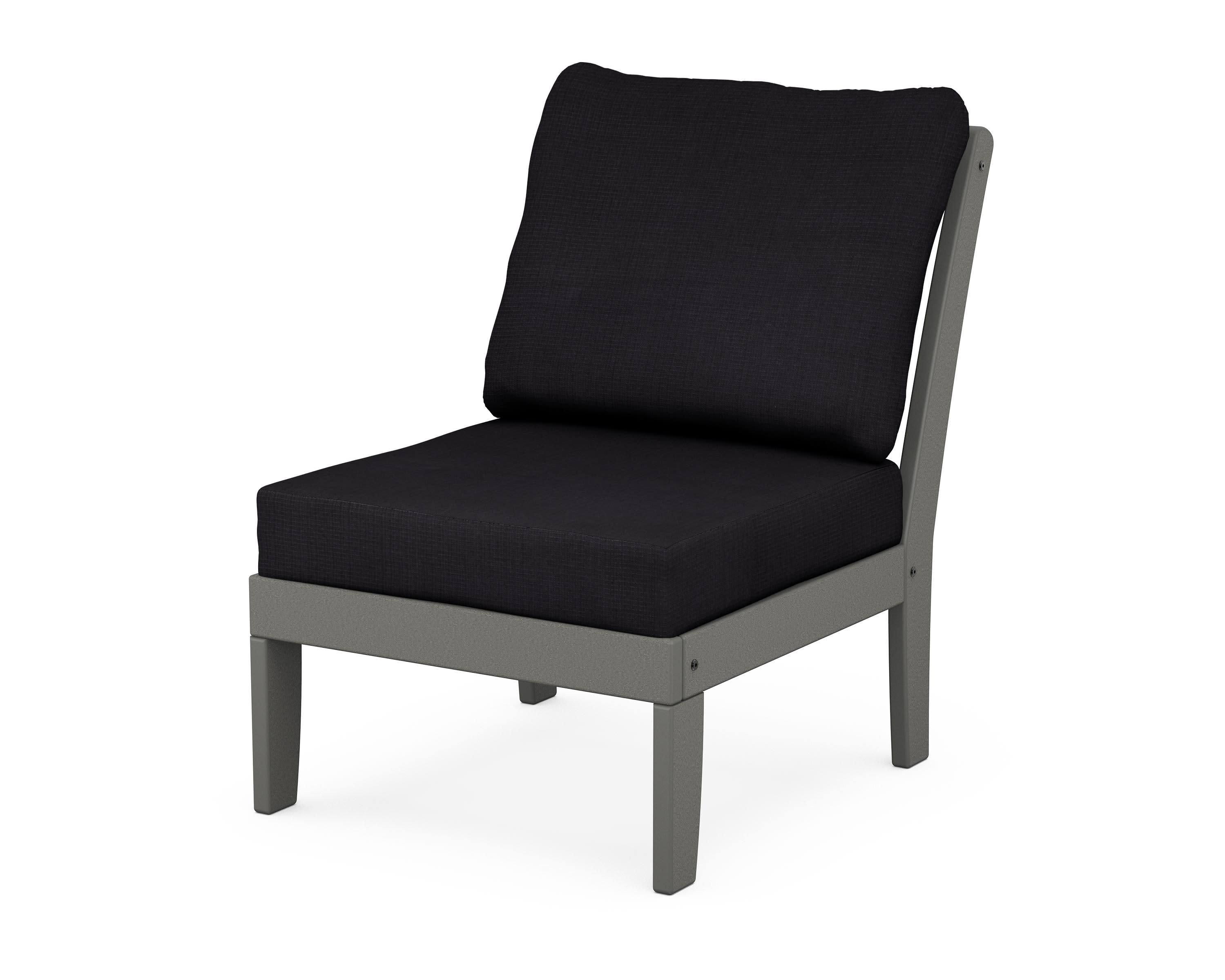Yacht Club Modular Armless Chair in Stepping Stone / Midnight Linen