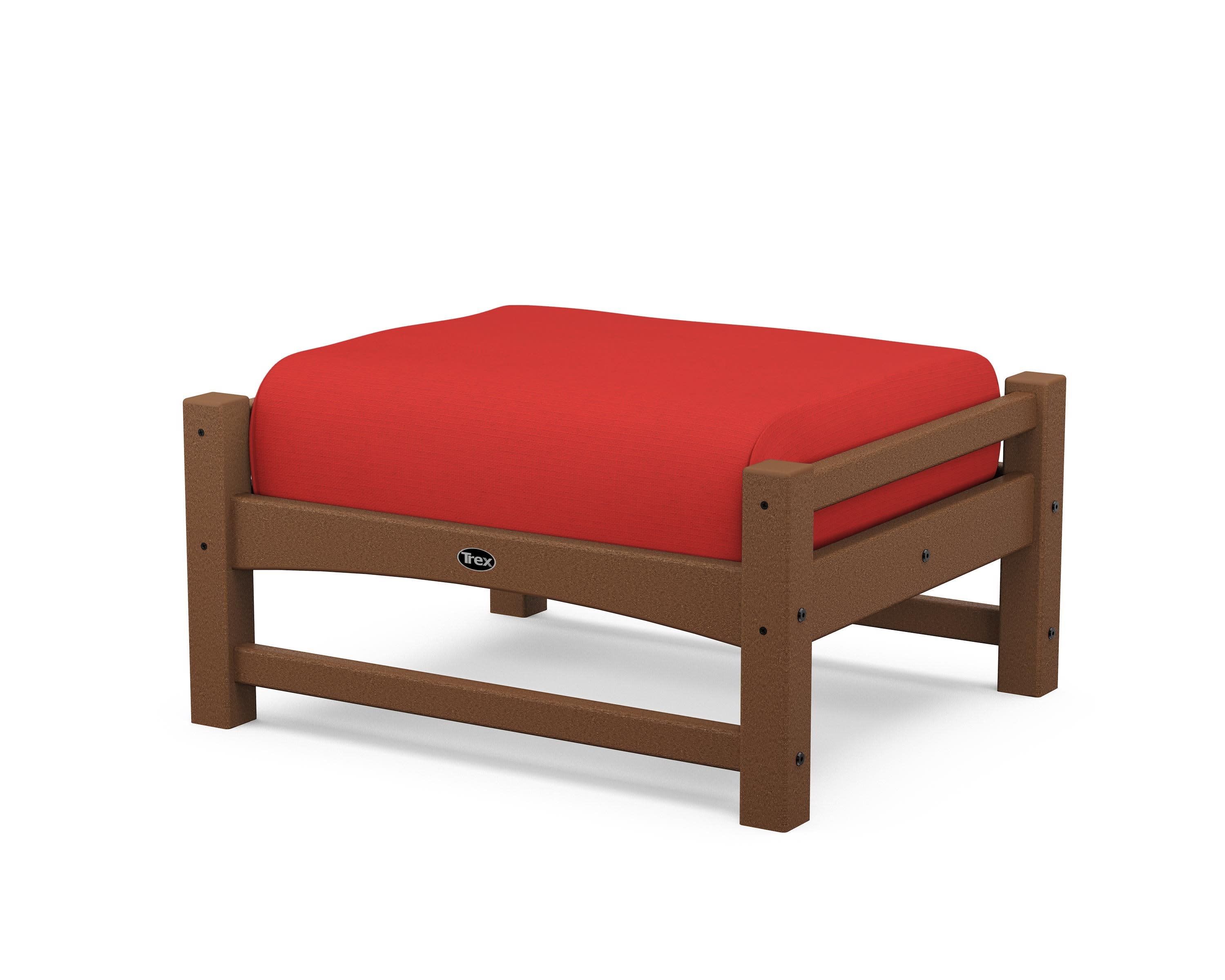 Rockport Club Ottoman in Tree House / Crimson Linen
