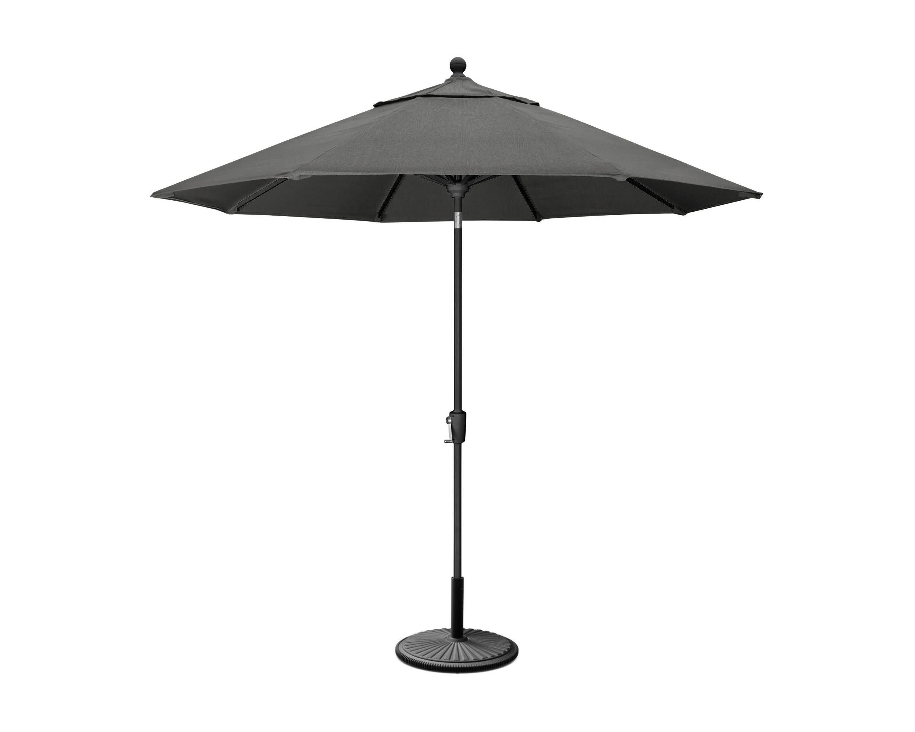 9' Tilt Market Umbrella & Base in Black / Spectrum Carbon