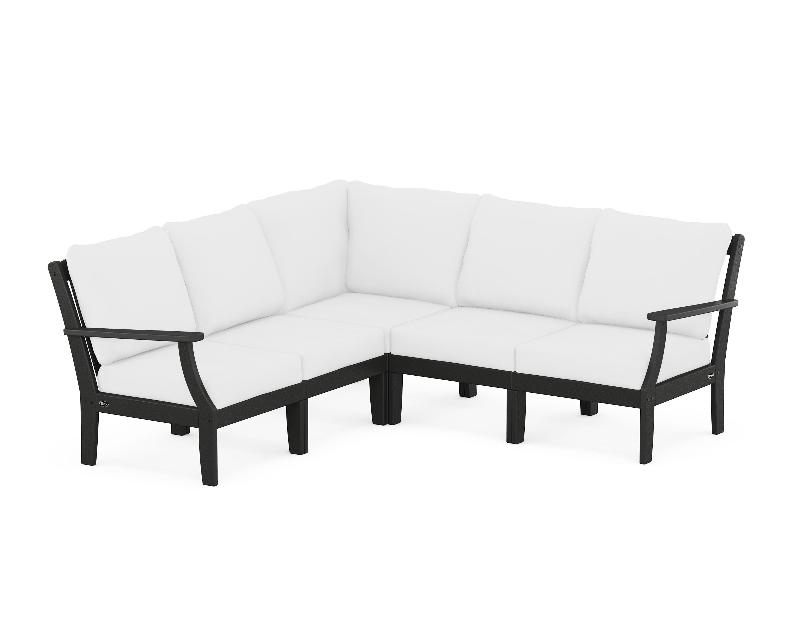 Yacht Club Modular 5-Piece Deep Seating Set in Charcoal Black / Natural