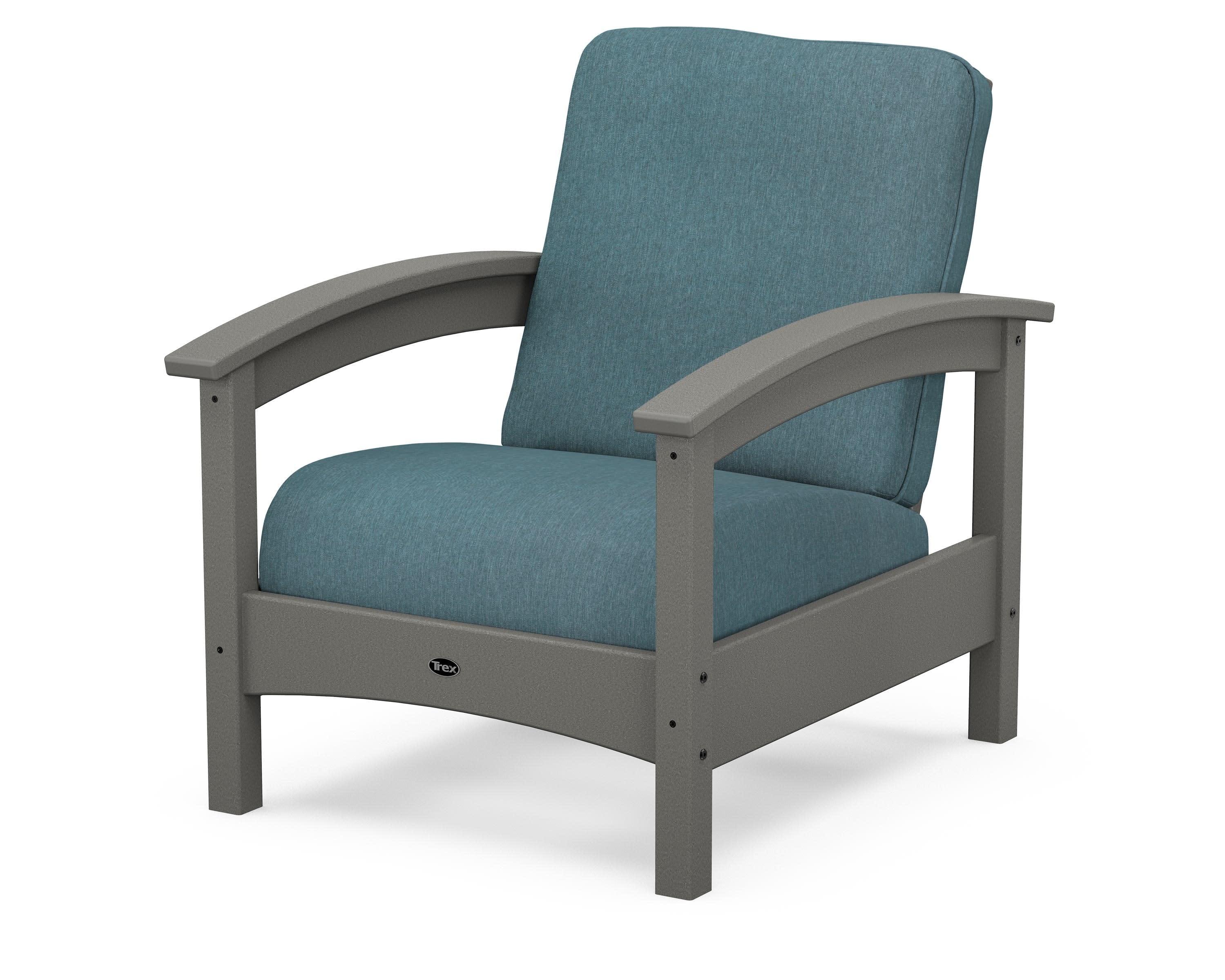 Rockport Club Chair in Stepping Stone / Ocean Teal