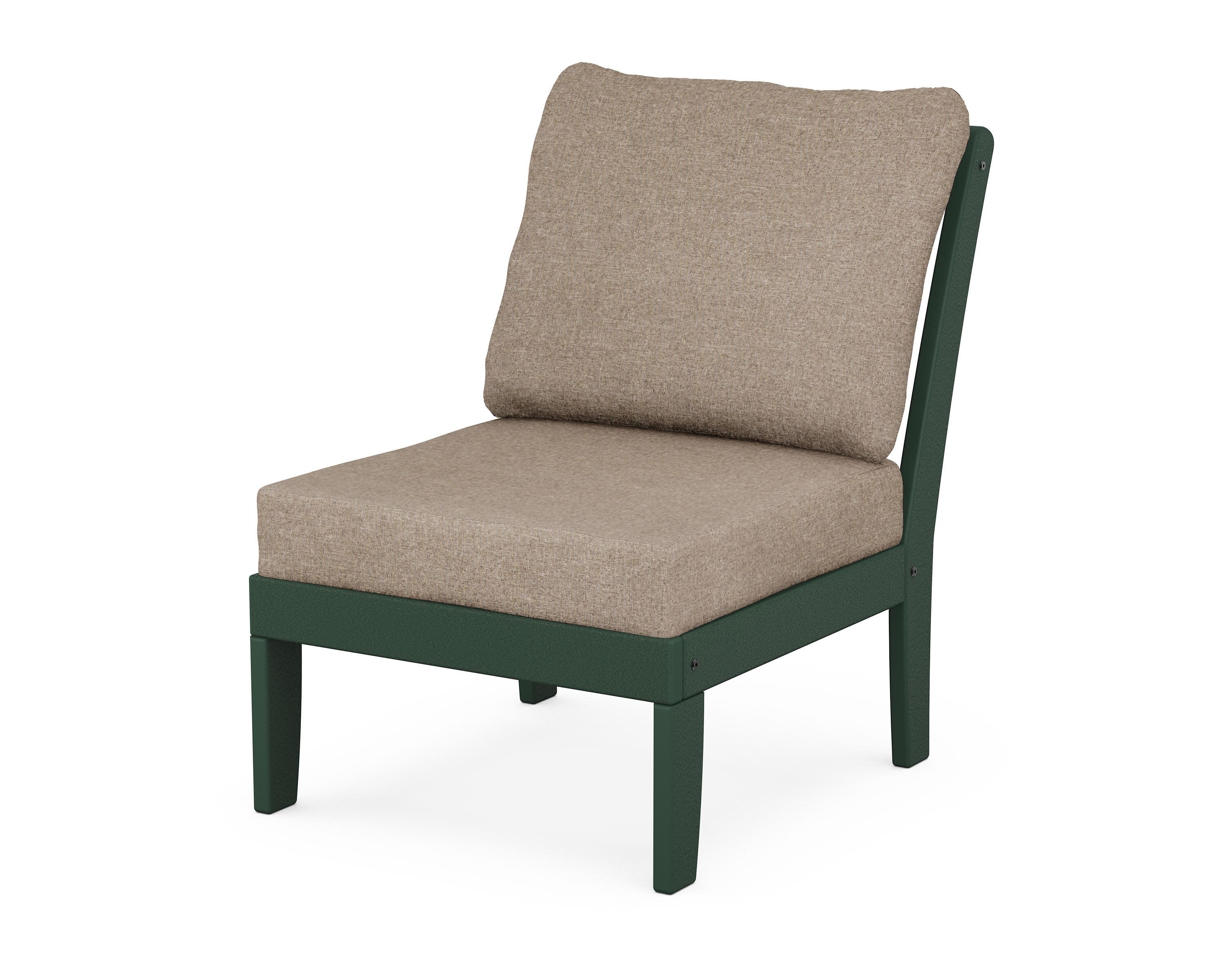 Yacht Club Modular Armless Chair in Rainforest Canopy / Spiced Burlap